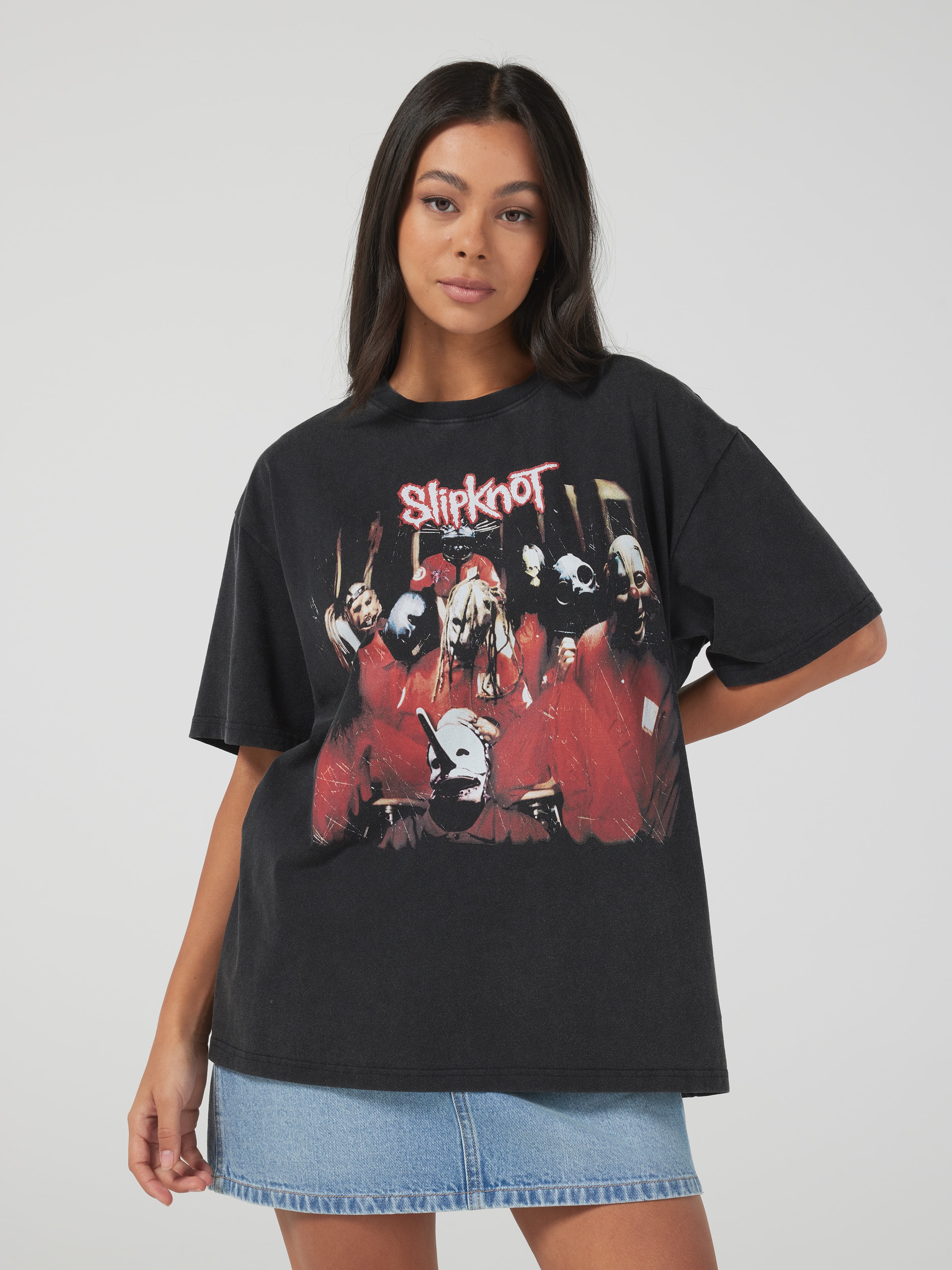 Music Slipknot Faces Oversized Tee