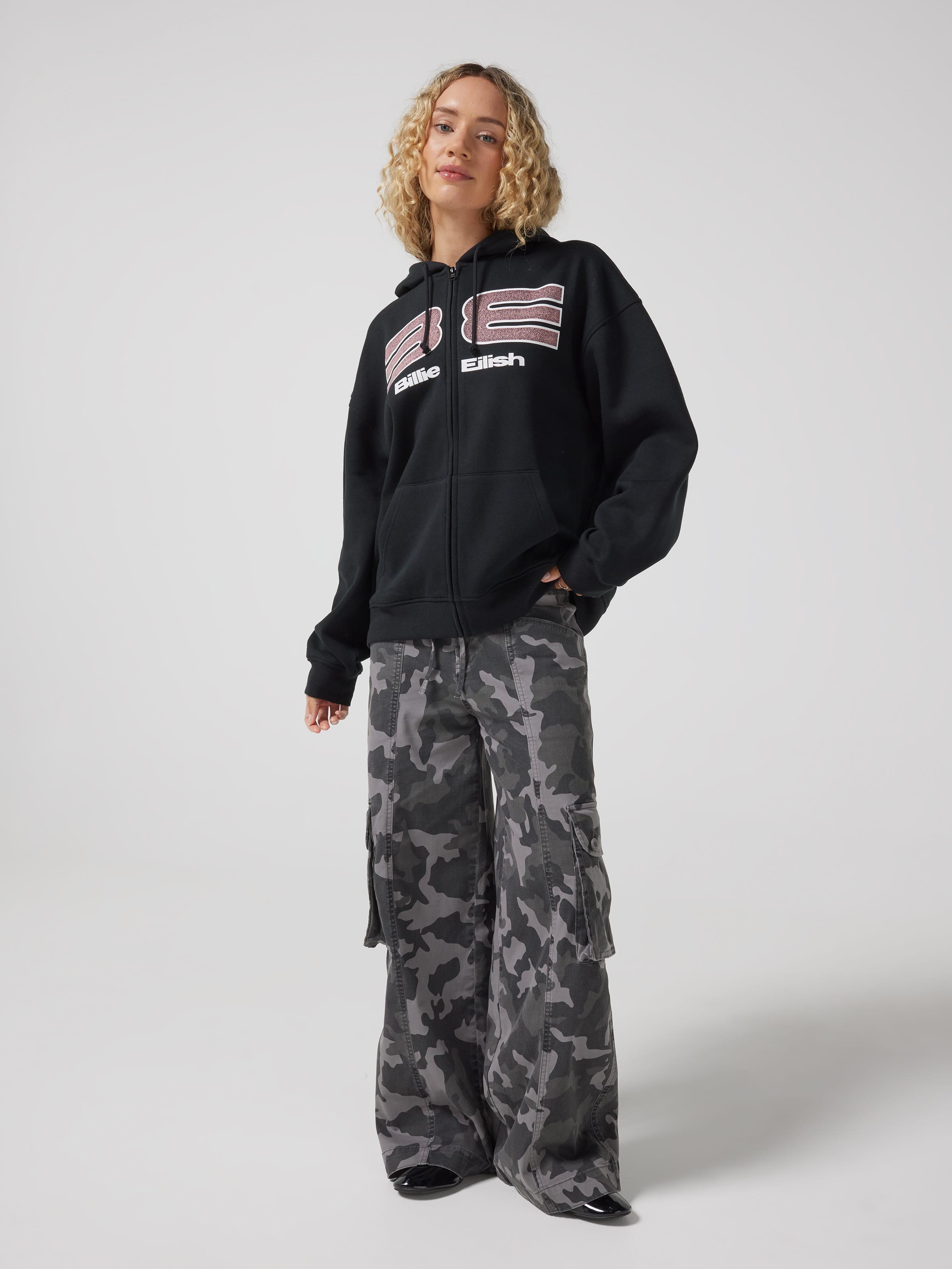 Music Billie Oversized Zip Thru Hoodie