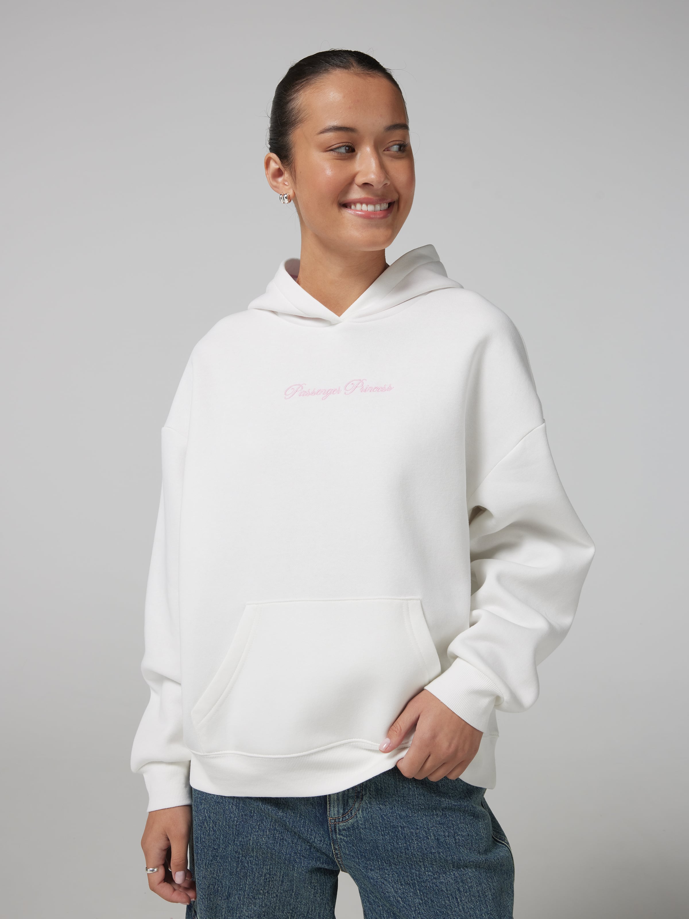 Bow Applique Oversized Hoodie