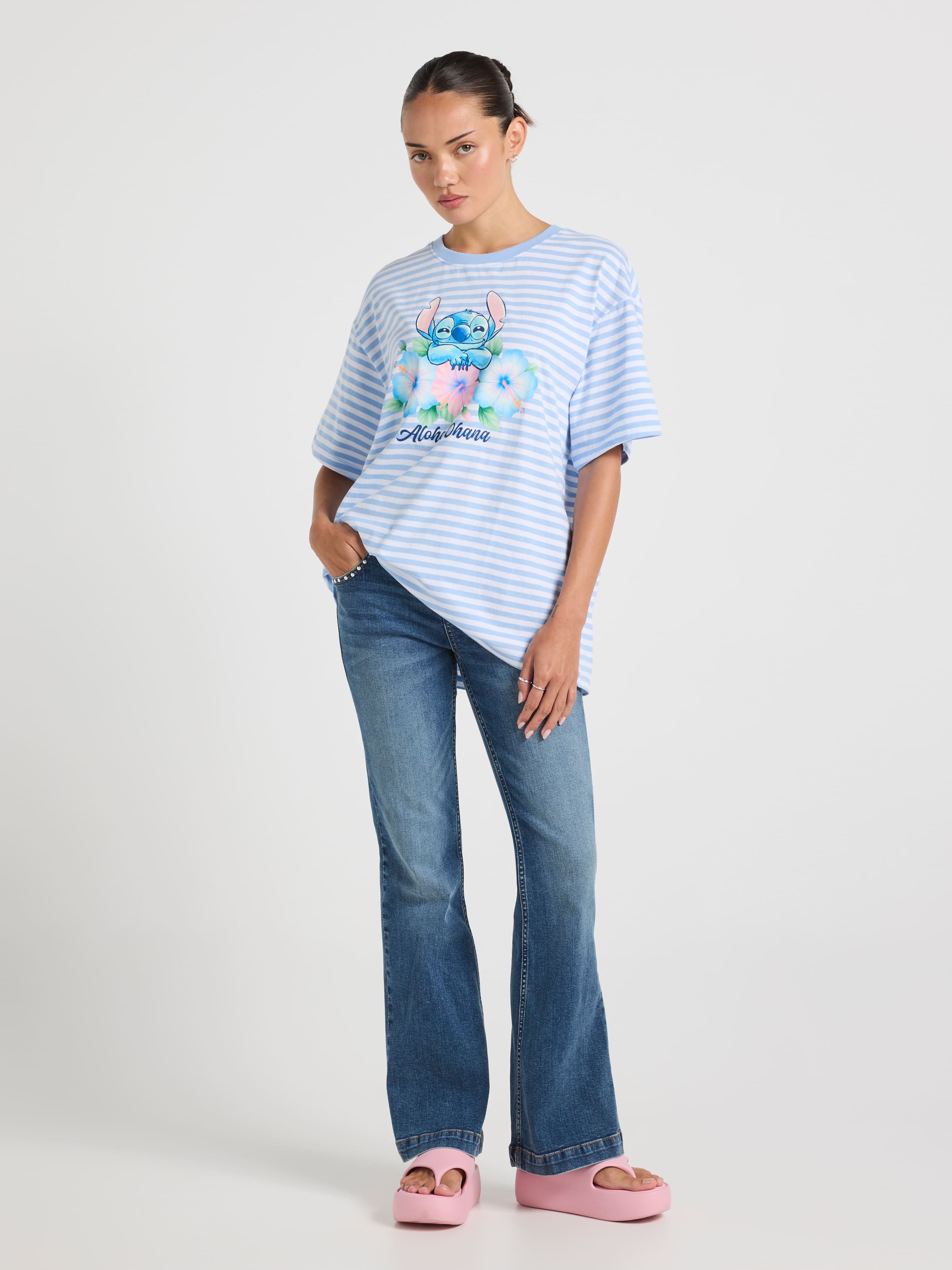 Long Sleeve Stripe Oversized Tee