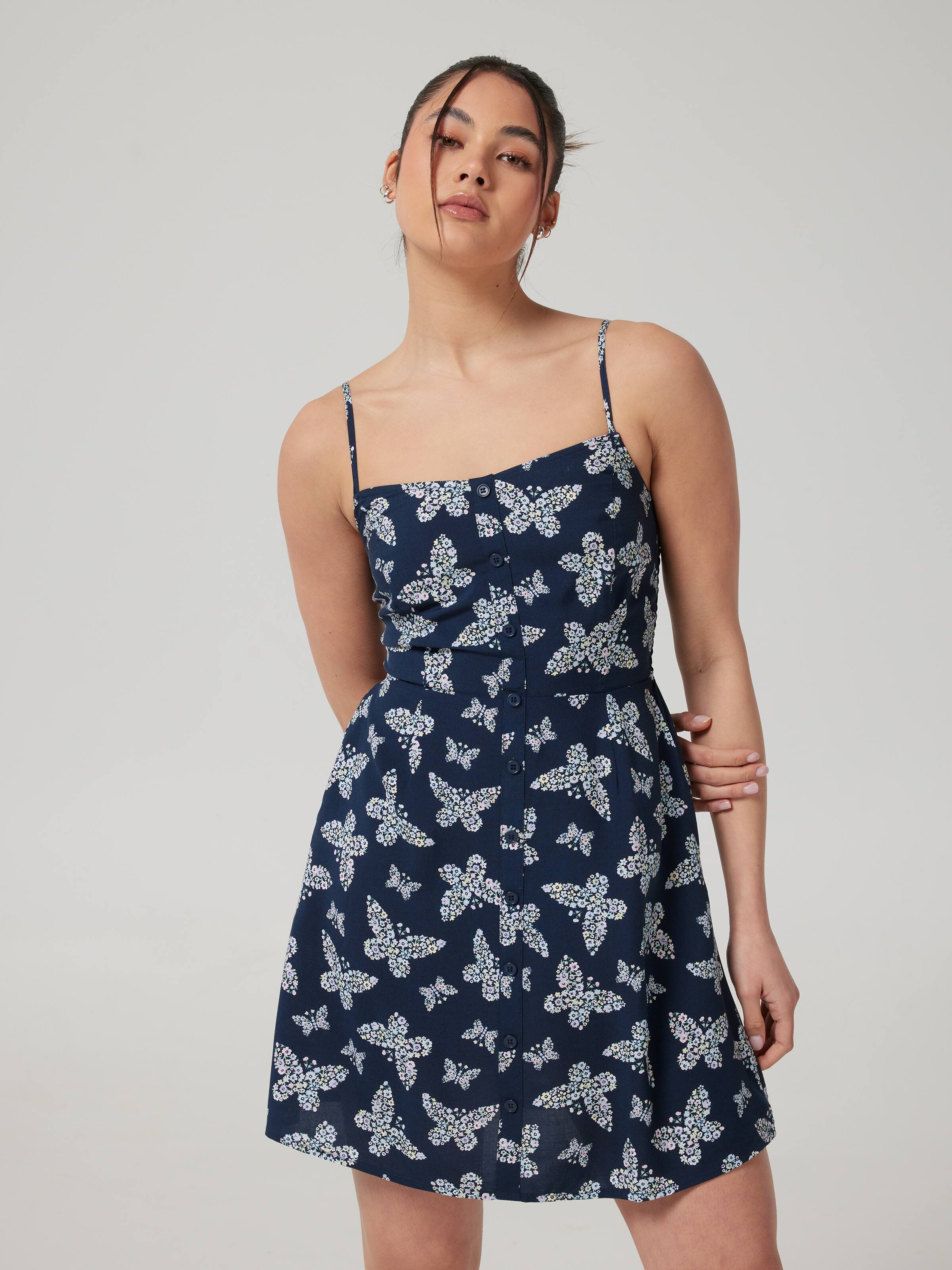 Emily Print Button Up Mini Dress