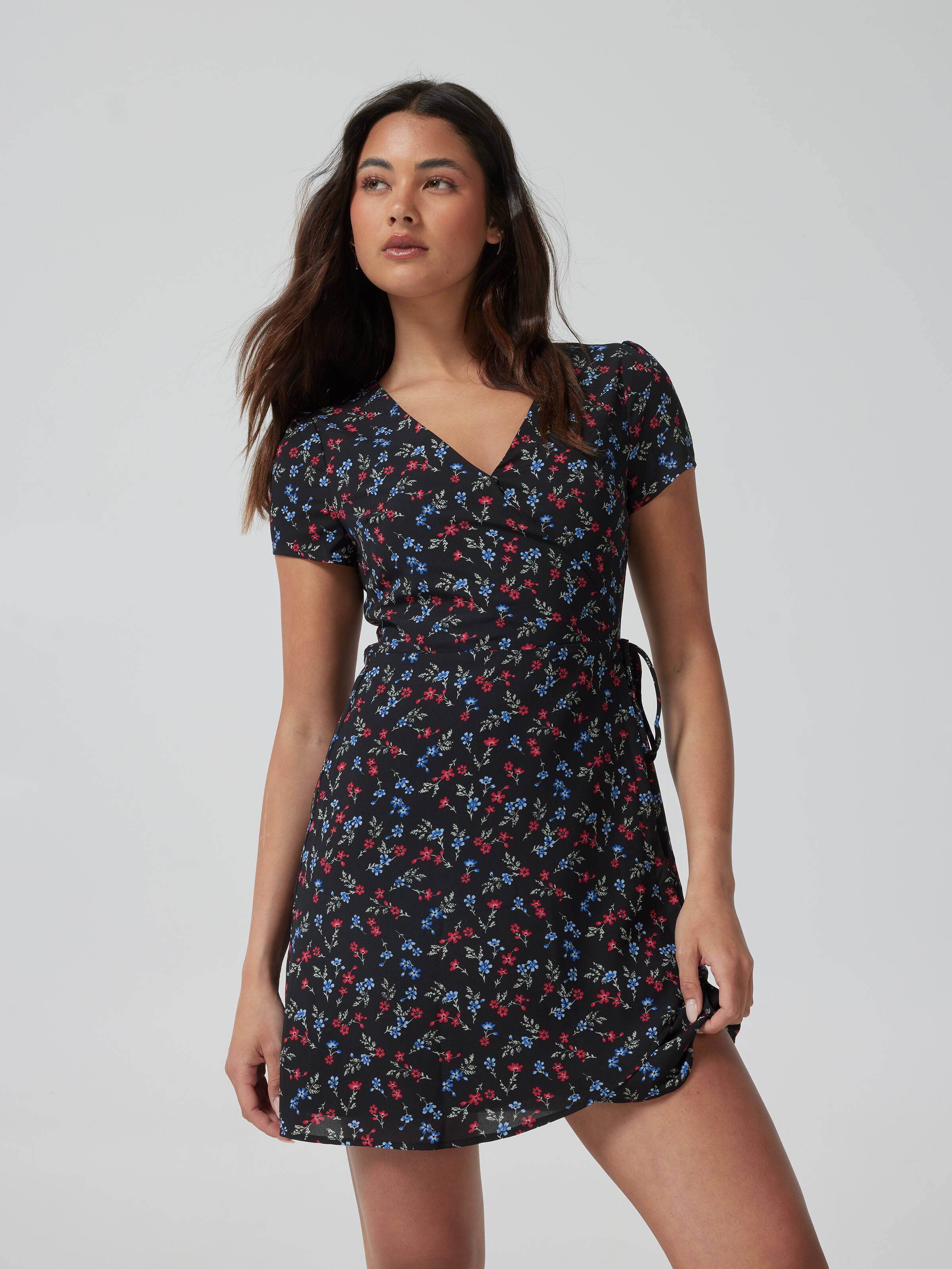 Phoebe Short Sleeve Front Wrap Dress