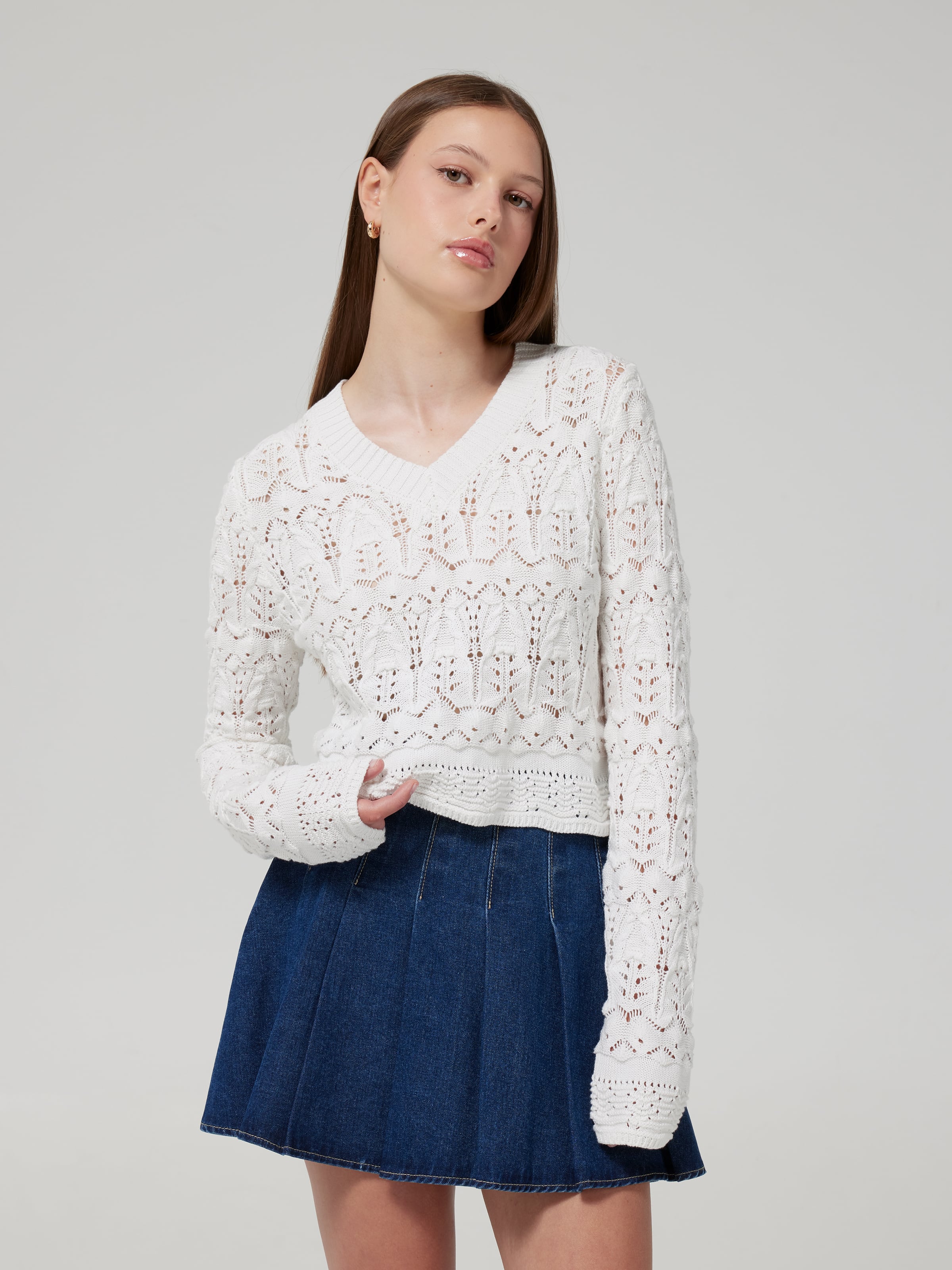 Harriet Open Knit Long Sleeve Top