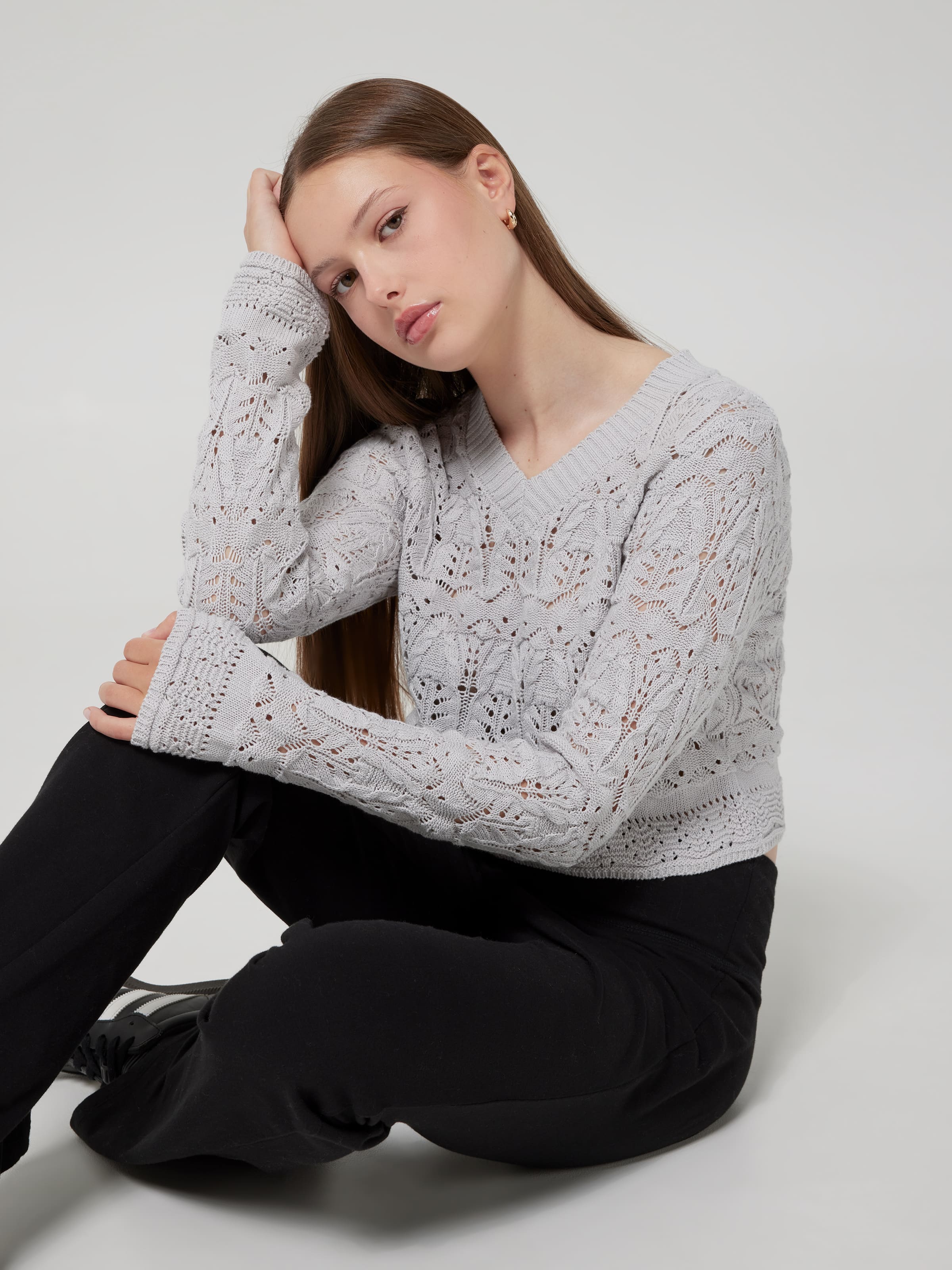 Harriet Open Knit Long Sleeve Top