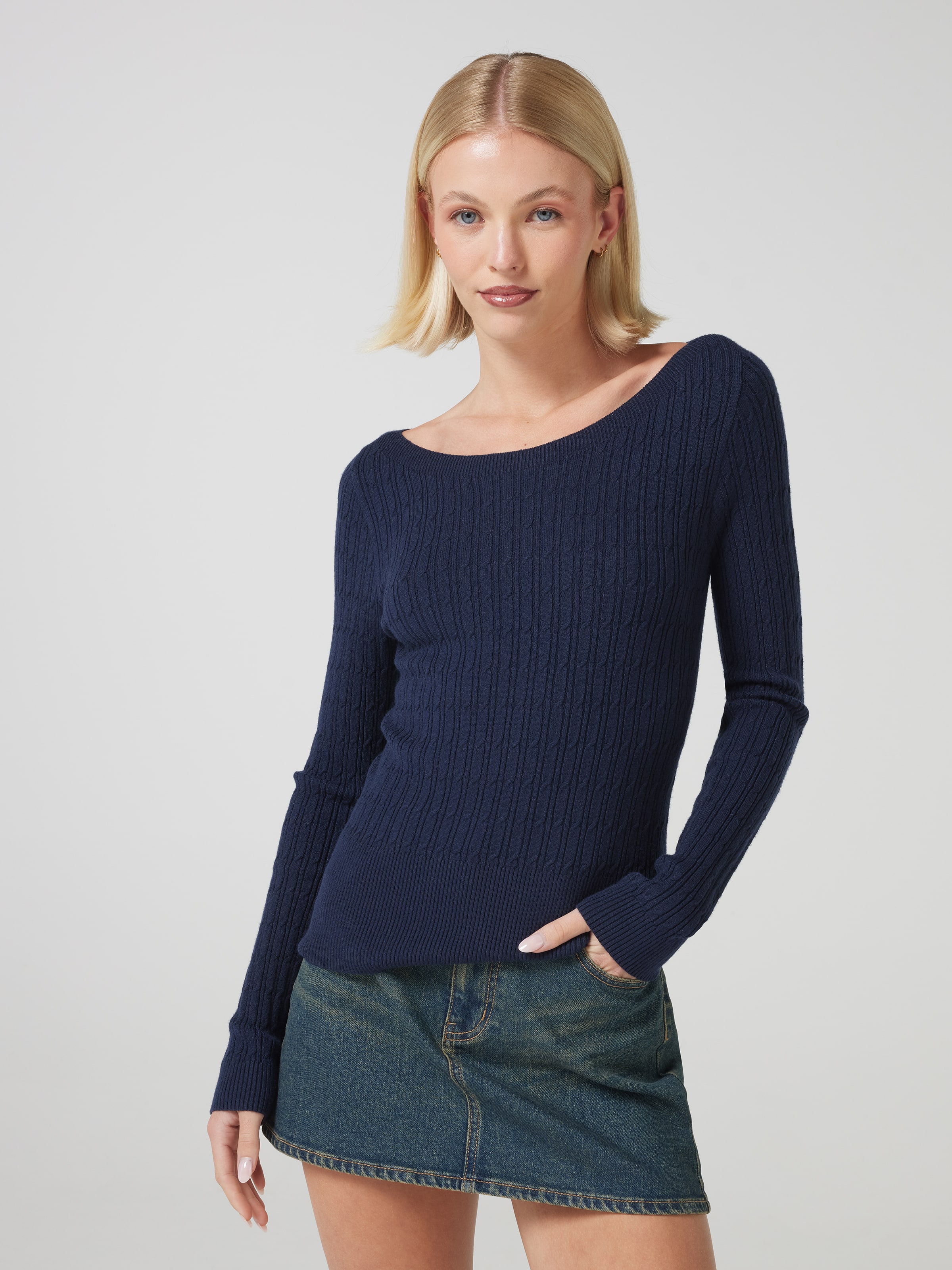 Everlyn Cable Knit Long Sleeve Top