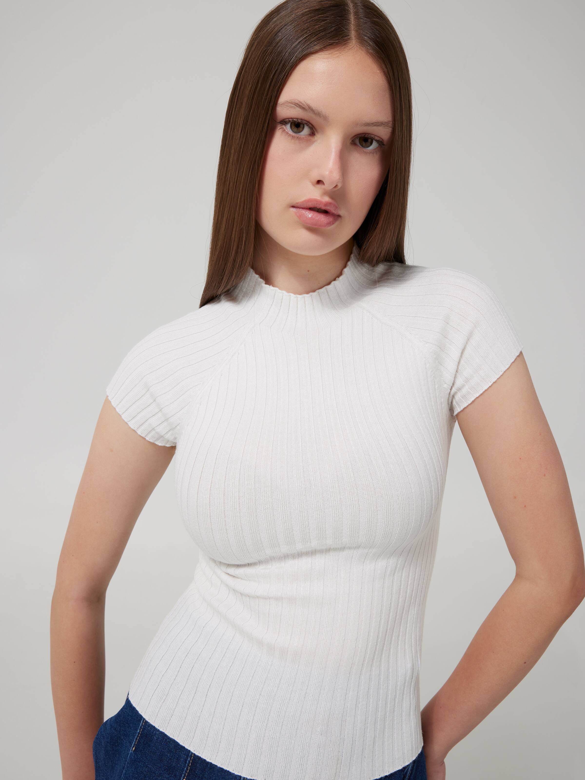 Gigi Rib Short Sleeve Raglan Tee