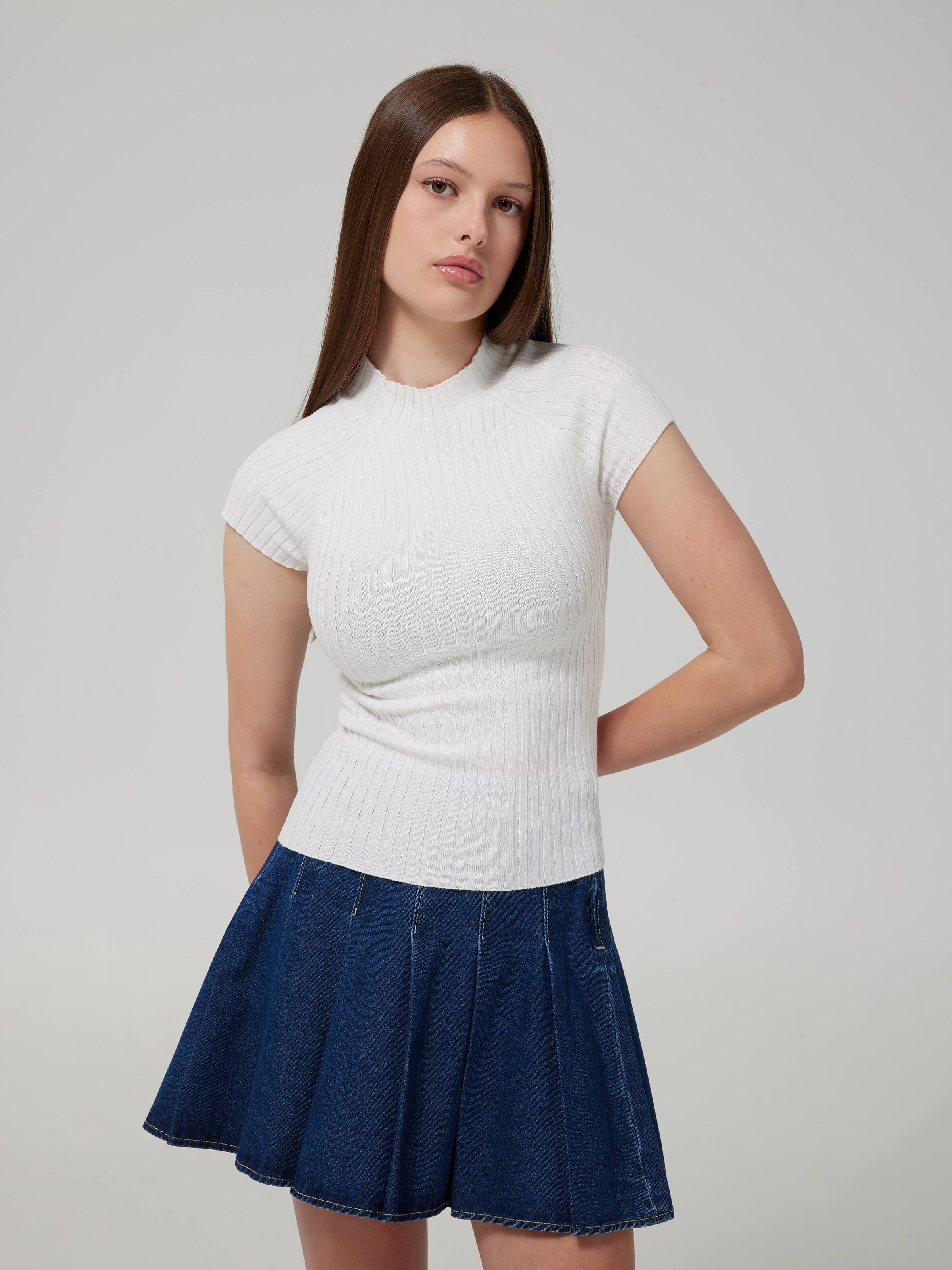 Gigi Rib Short Sleeve Raglan Tee