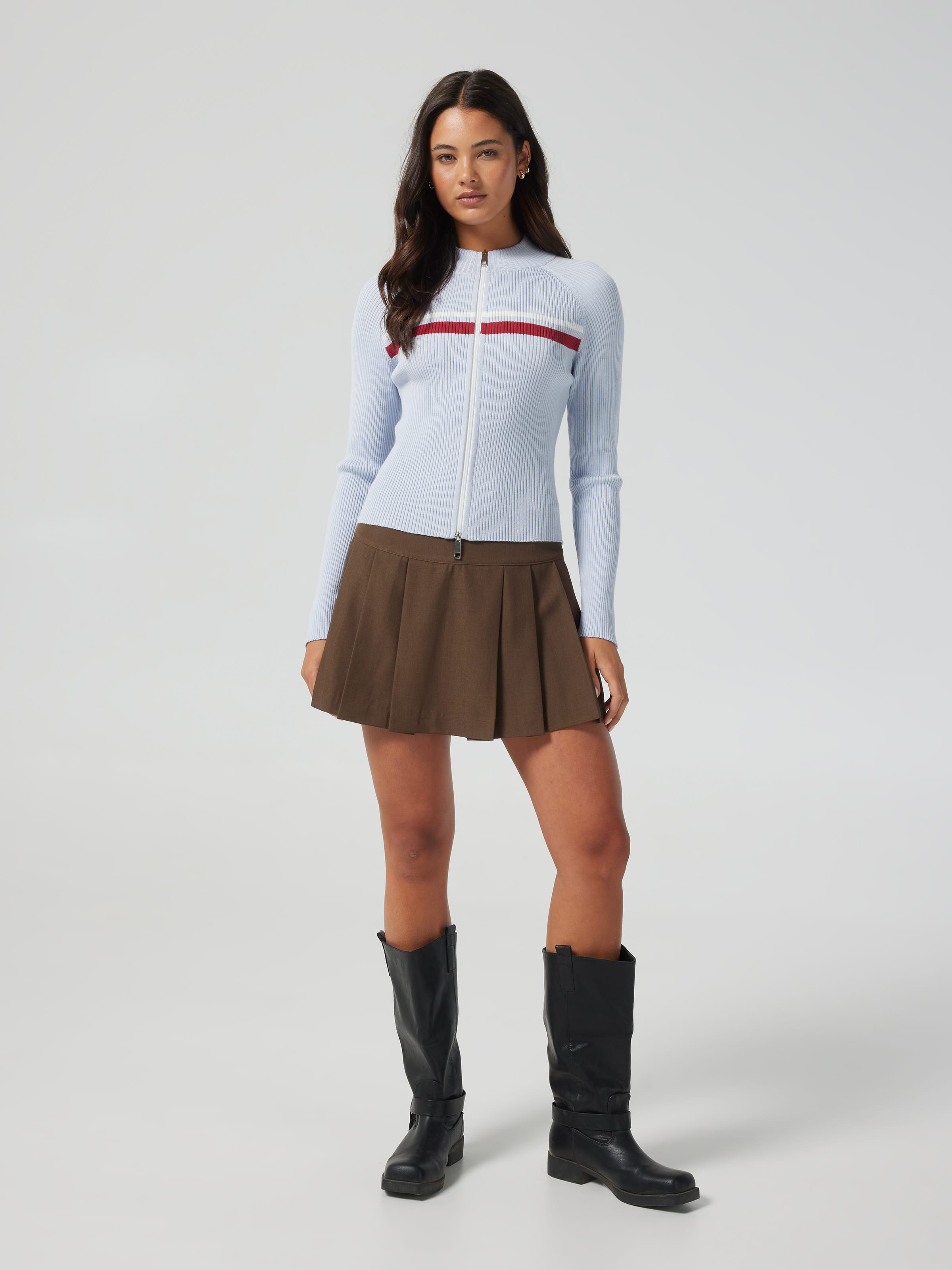 Jessica Double Zip Cardi