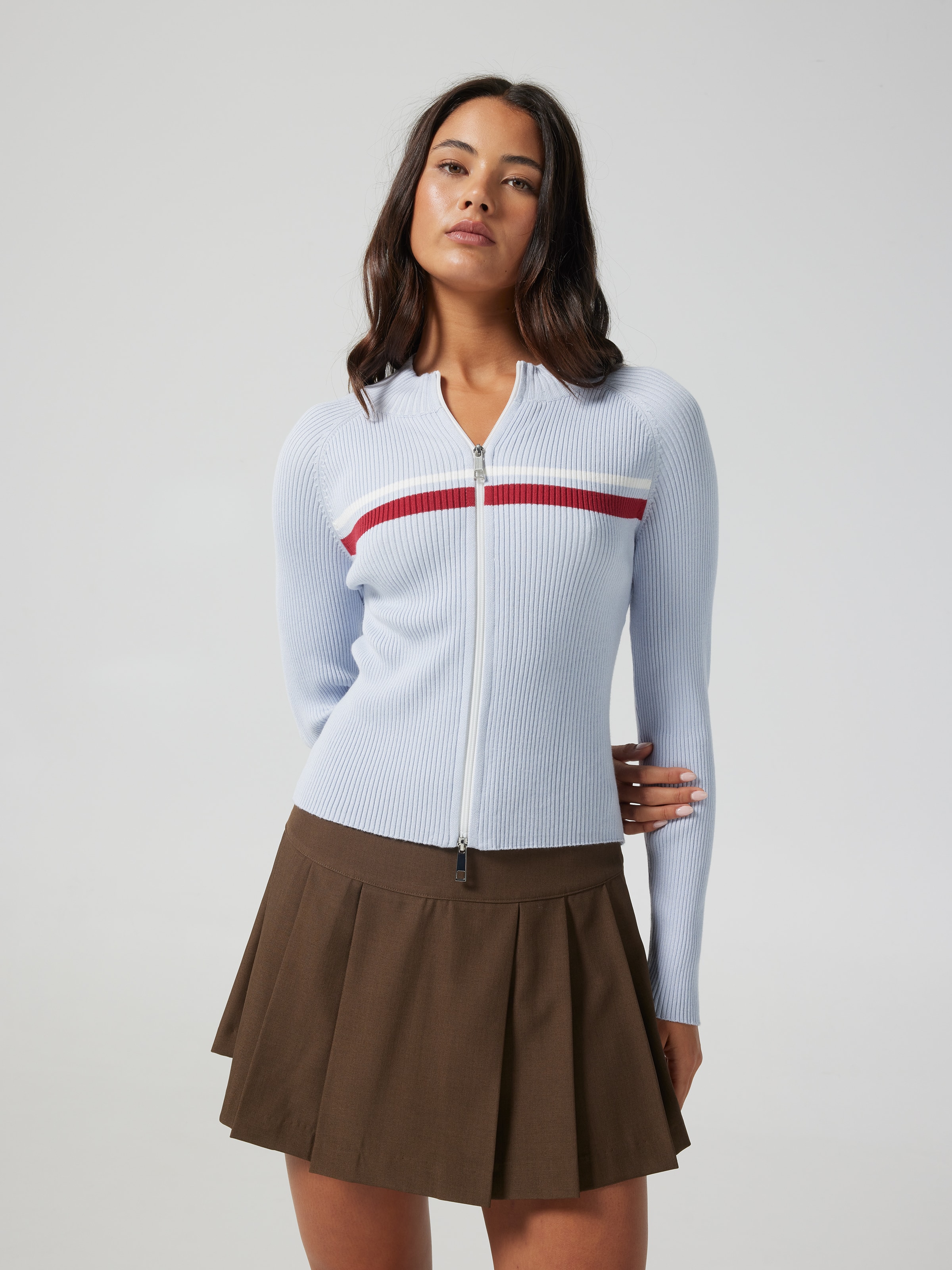 Jessica Double Zip Cardi