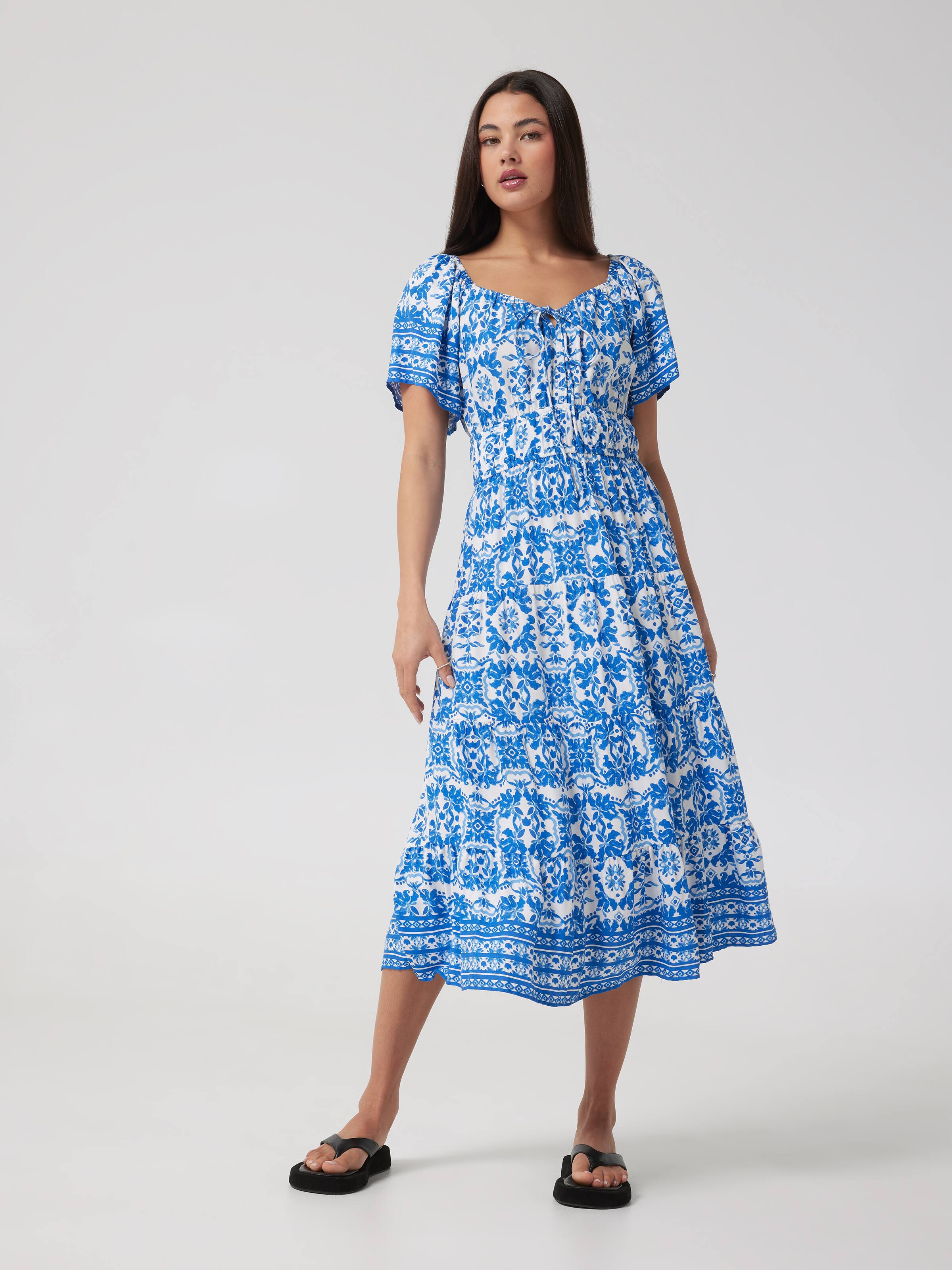 Dana Flutter Short Sleeve Midi