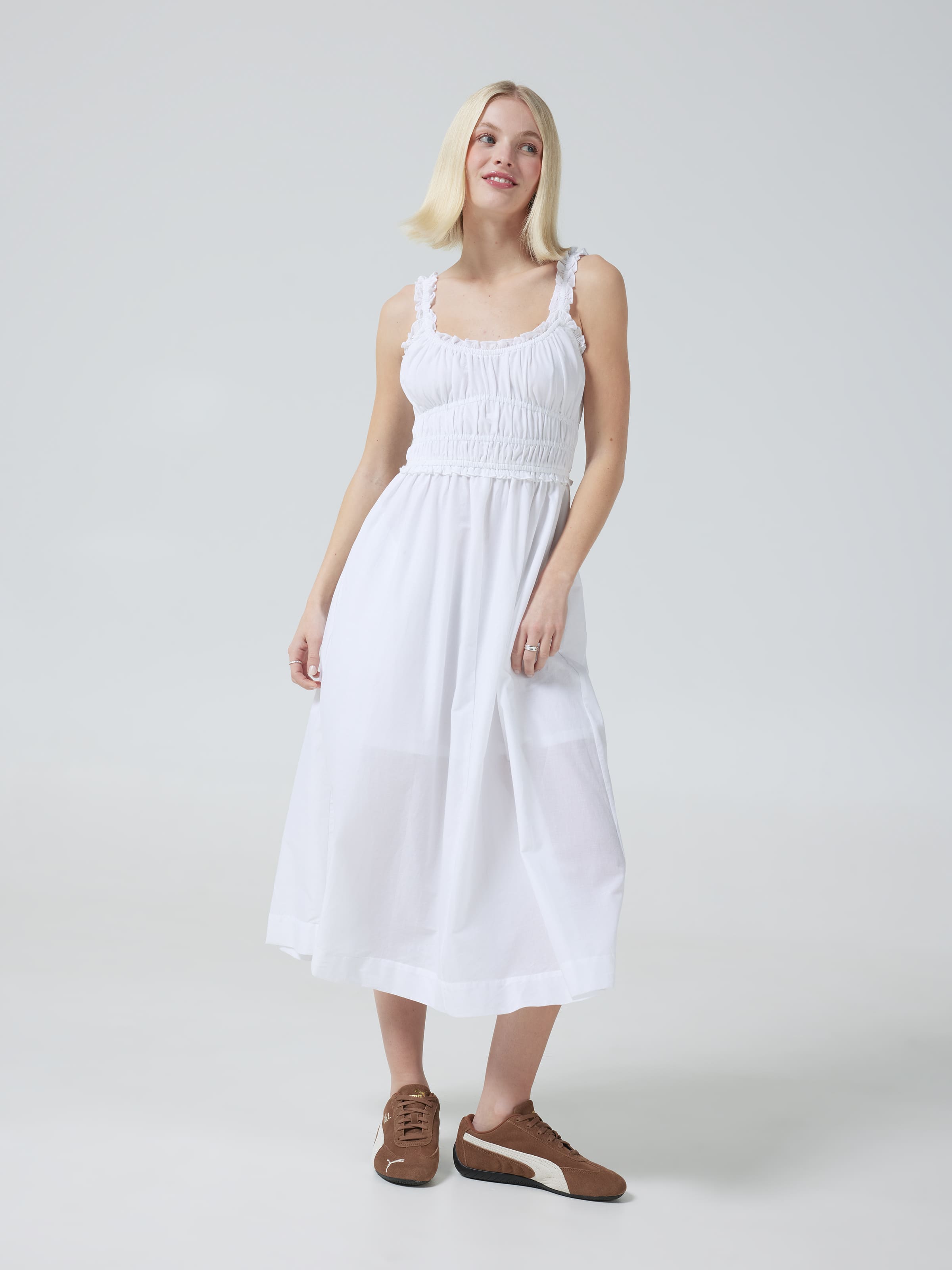 Gracie Ruched Bodice Midi Dress