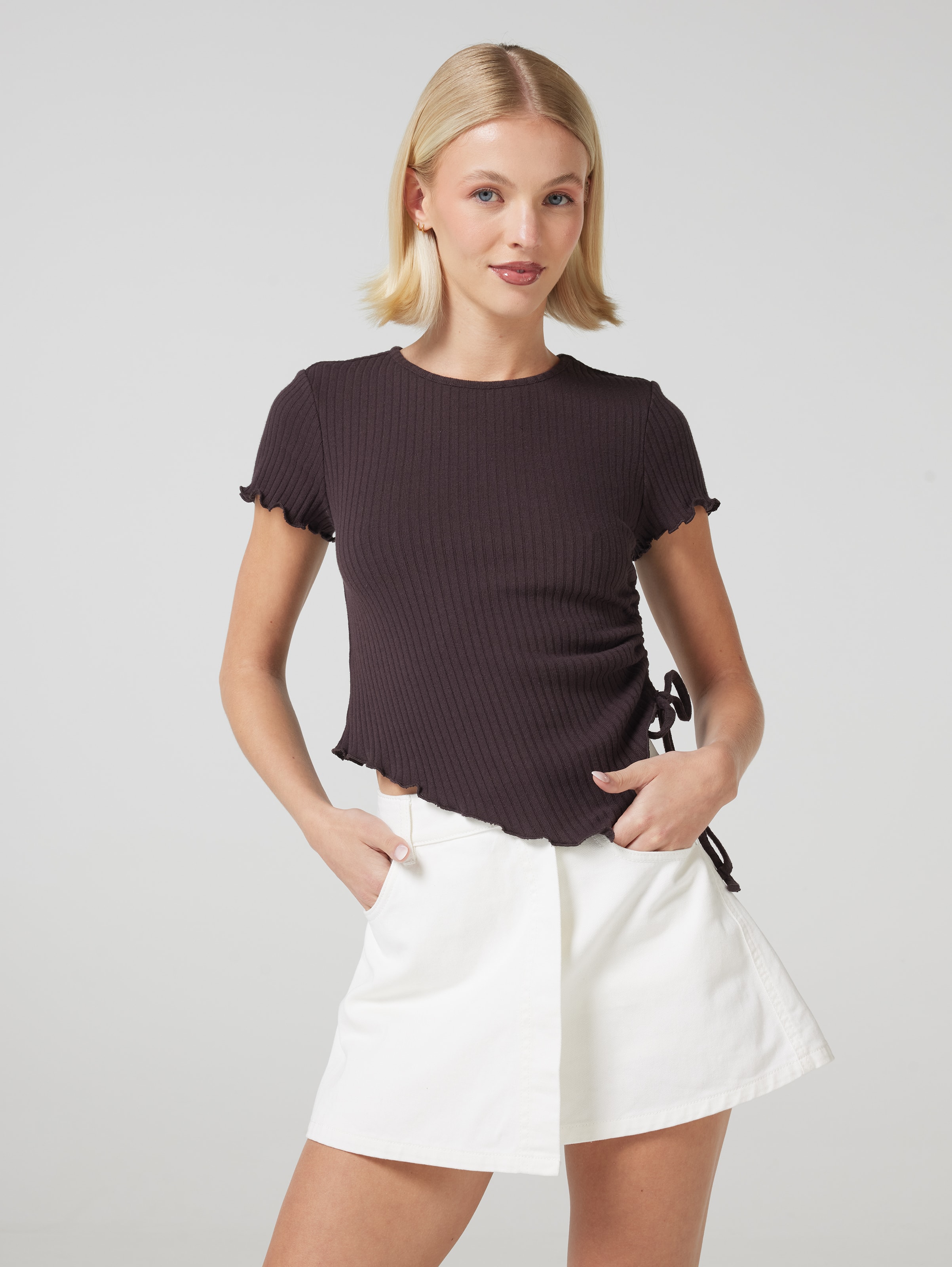 Mia Short Sleeve Assymetrical Top