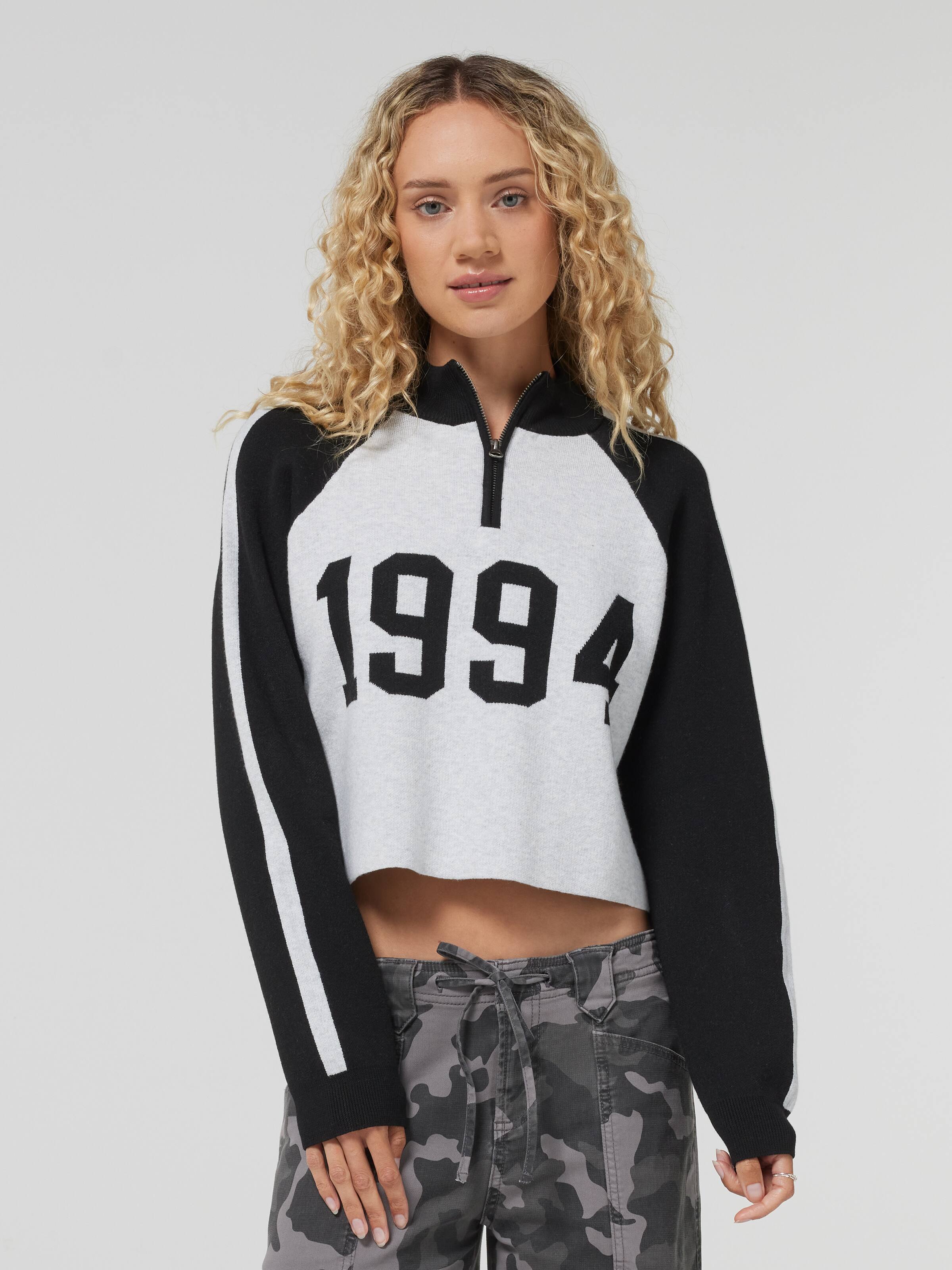 Britney Crop 1/4 Zip Knit Jumper