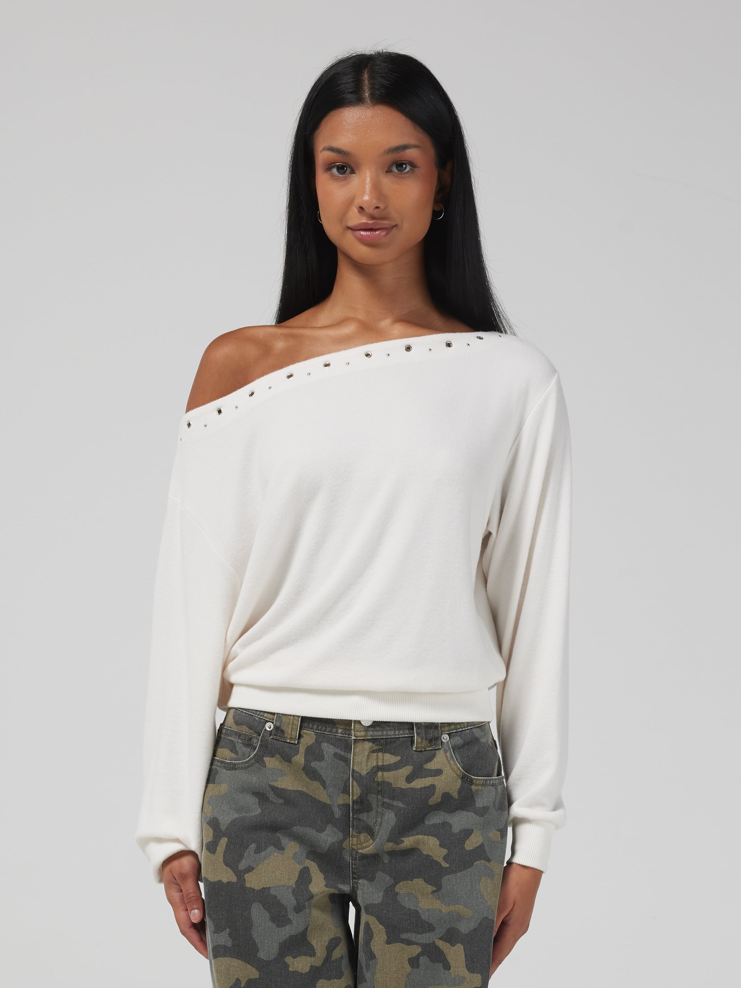 Piper Eyelet Slouchy Top