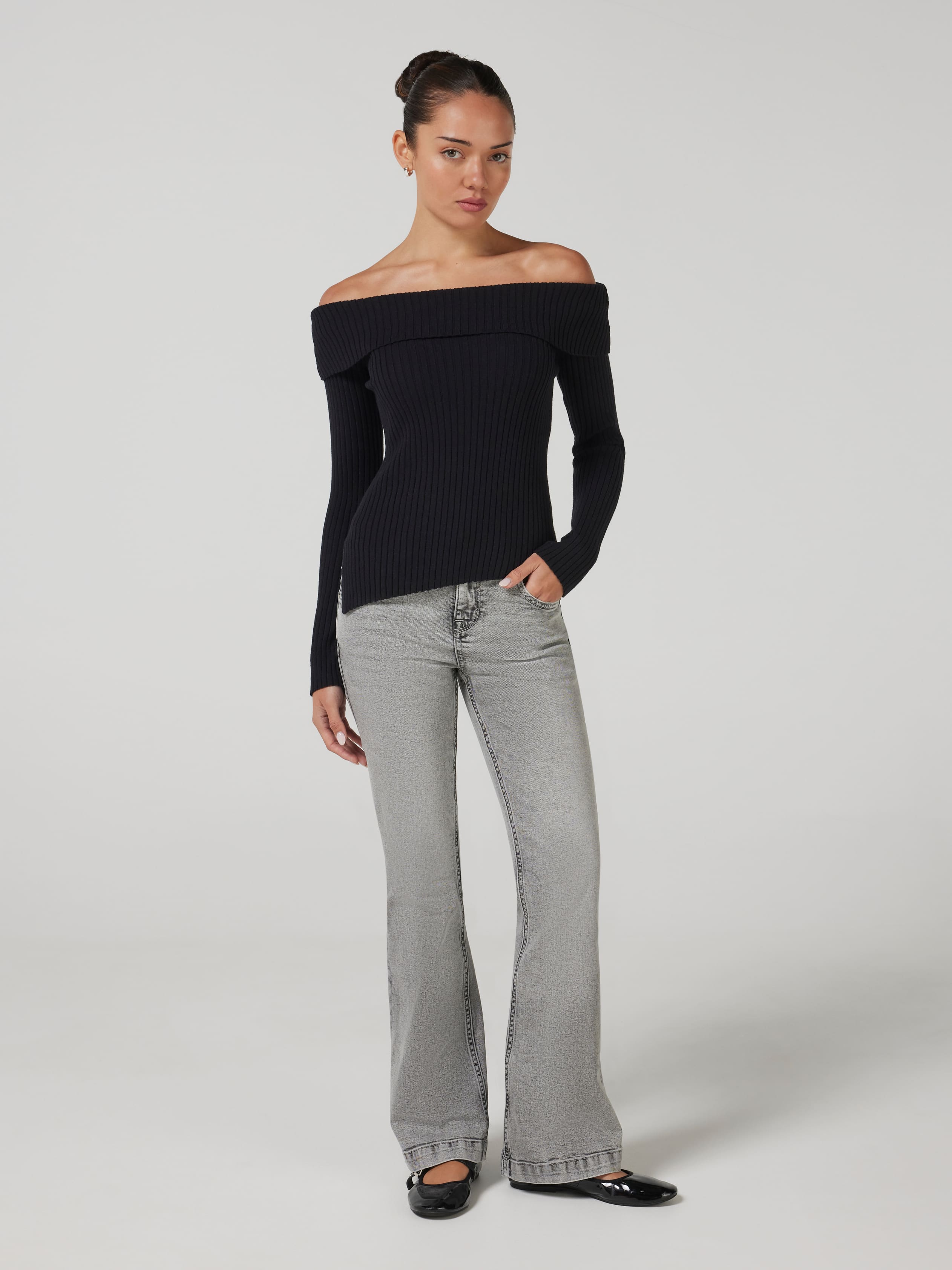 Rose Off Shoulder Long Sleeve Top