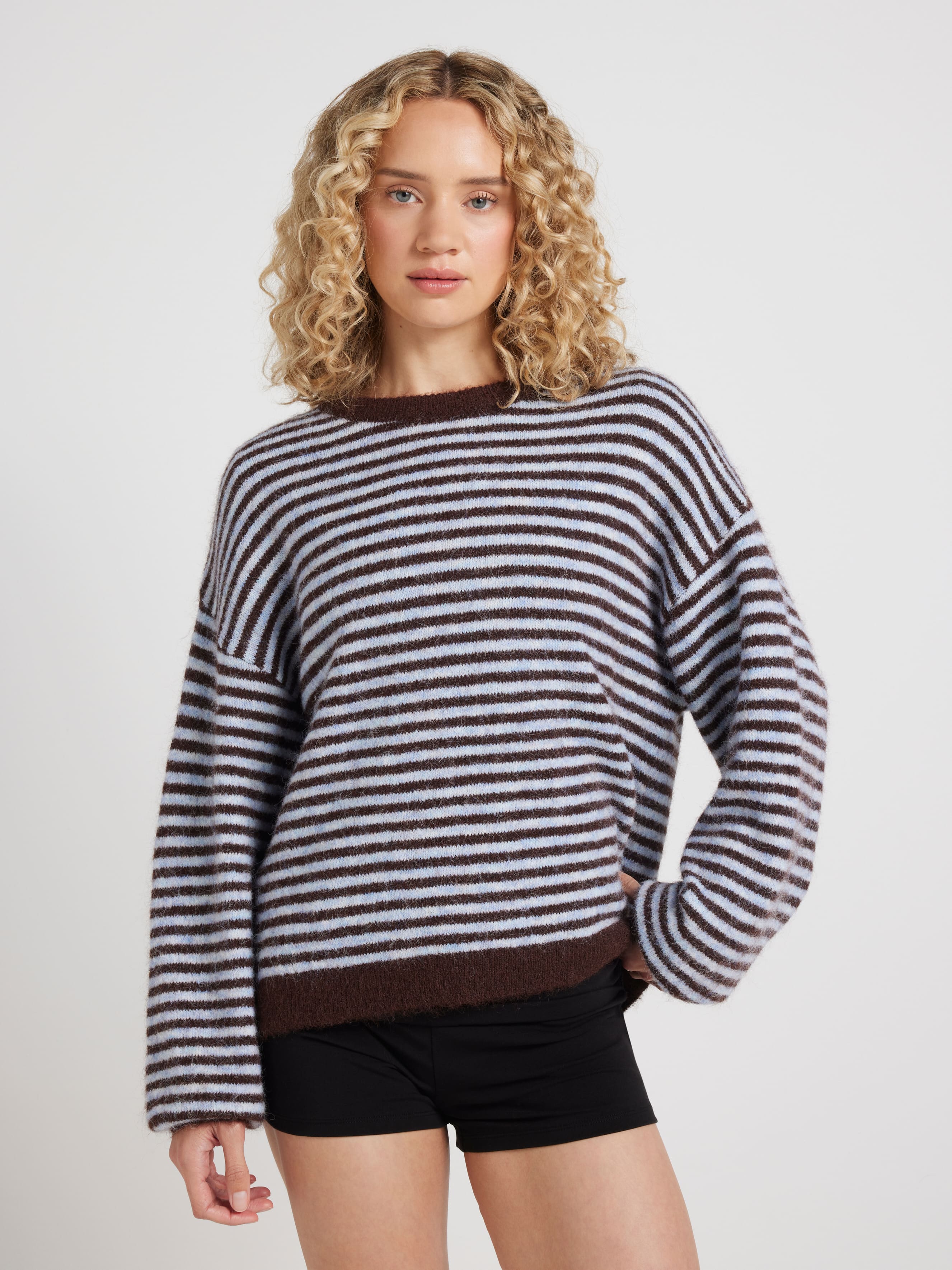 Stripe Slouchy Crew
