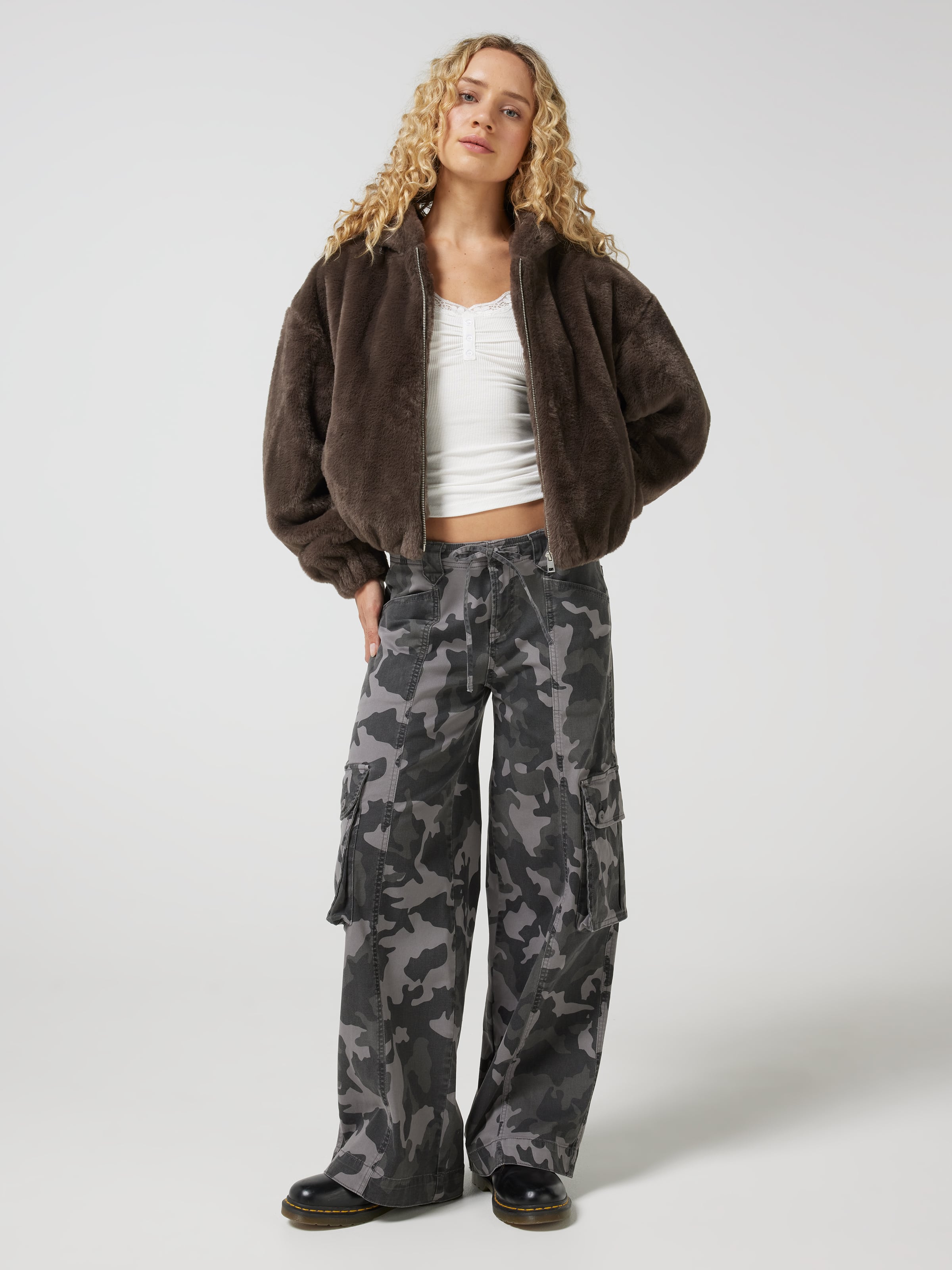 Faux Fur Hooded Jacket