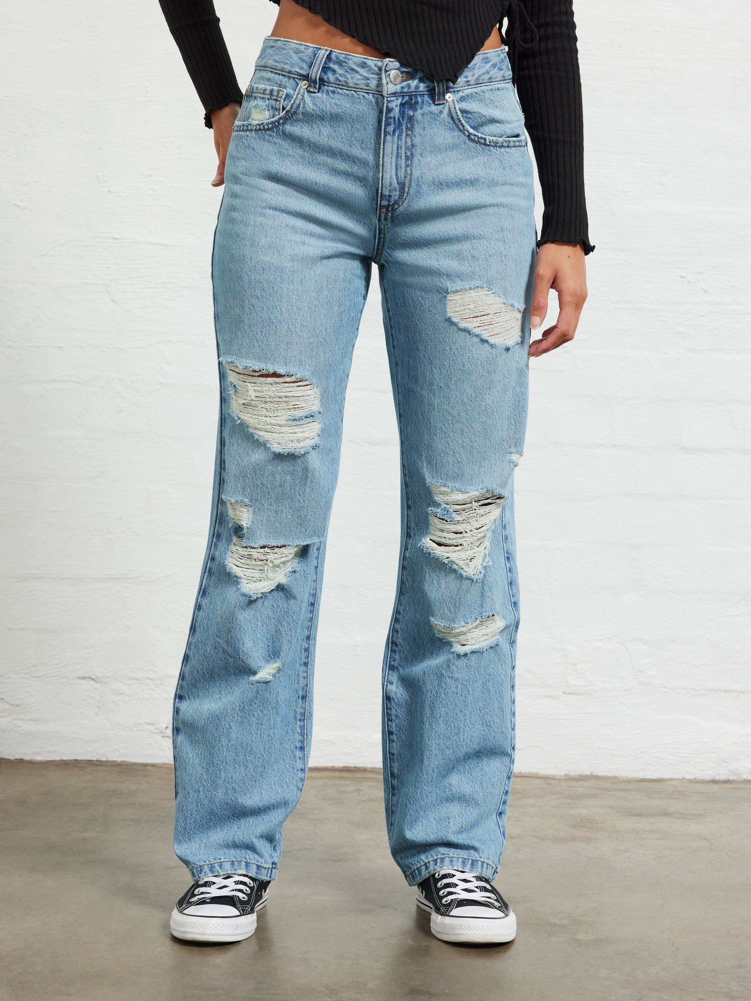 Harley Wide Leg Ripped Jeans