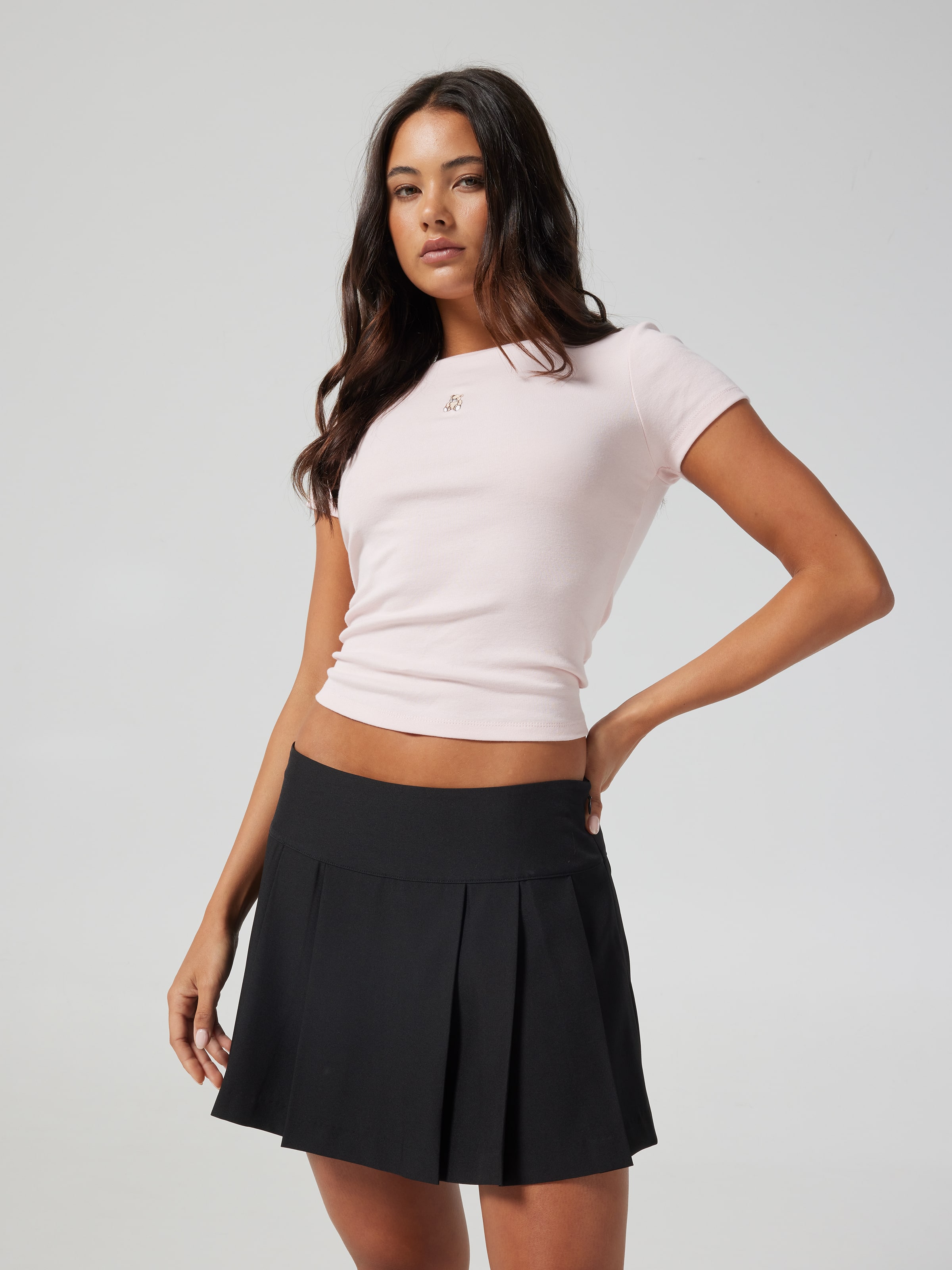 Pleat Mini Skirt