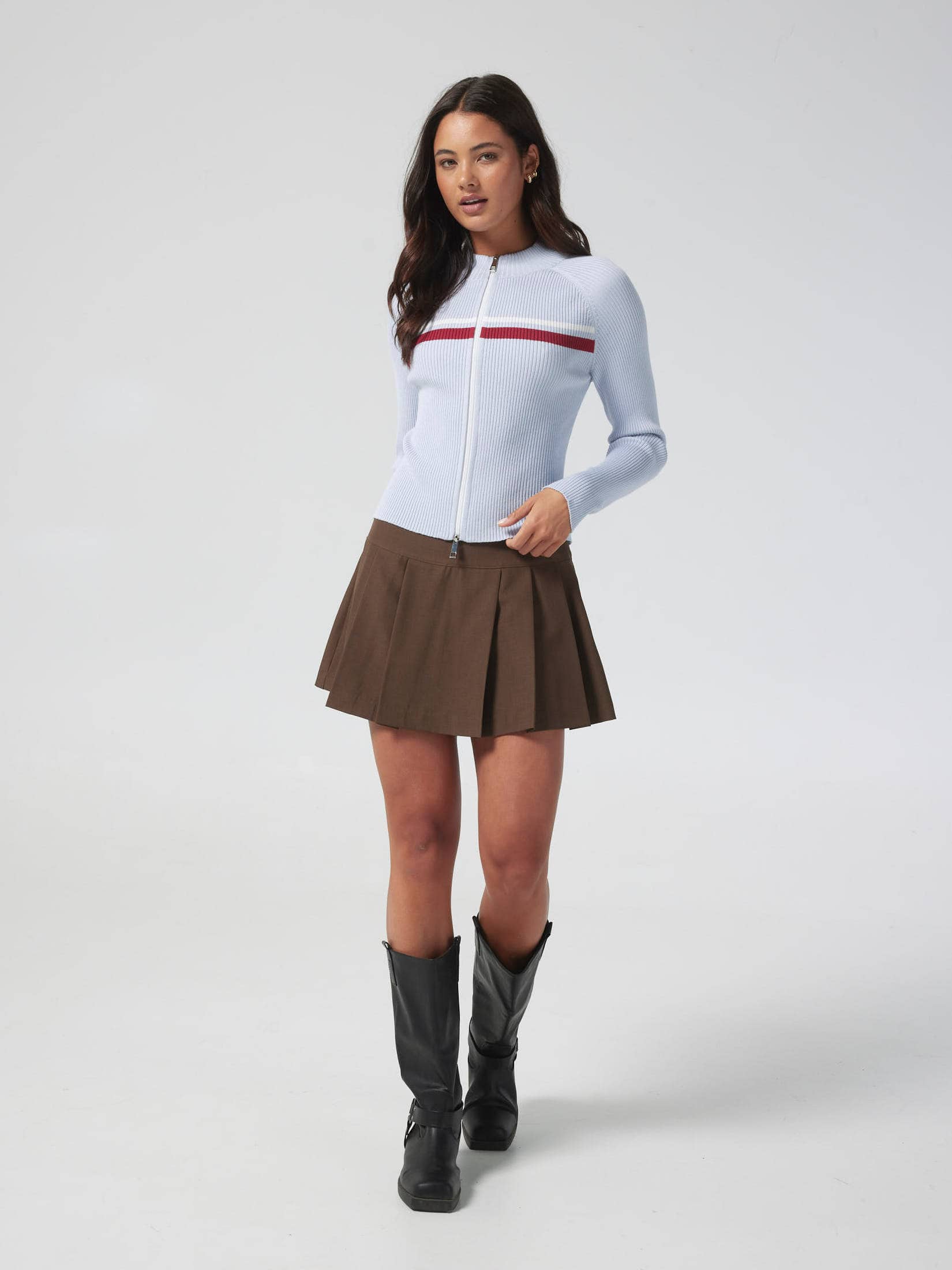 Pleat Mini Skirt
