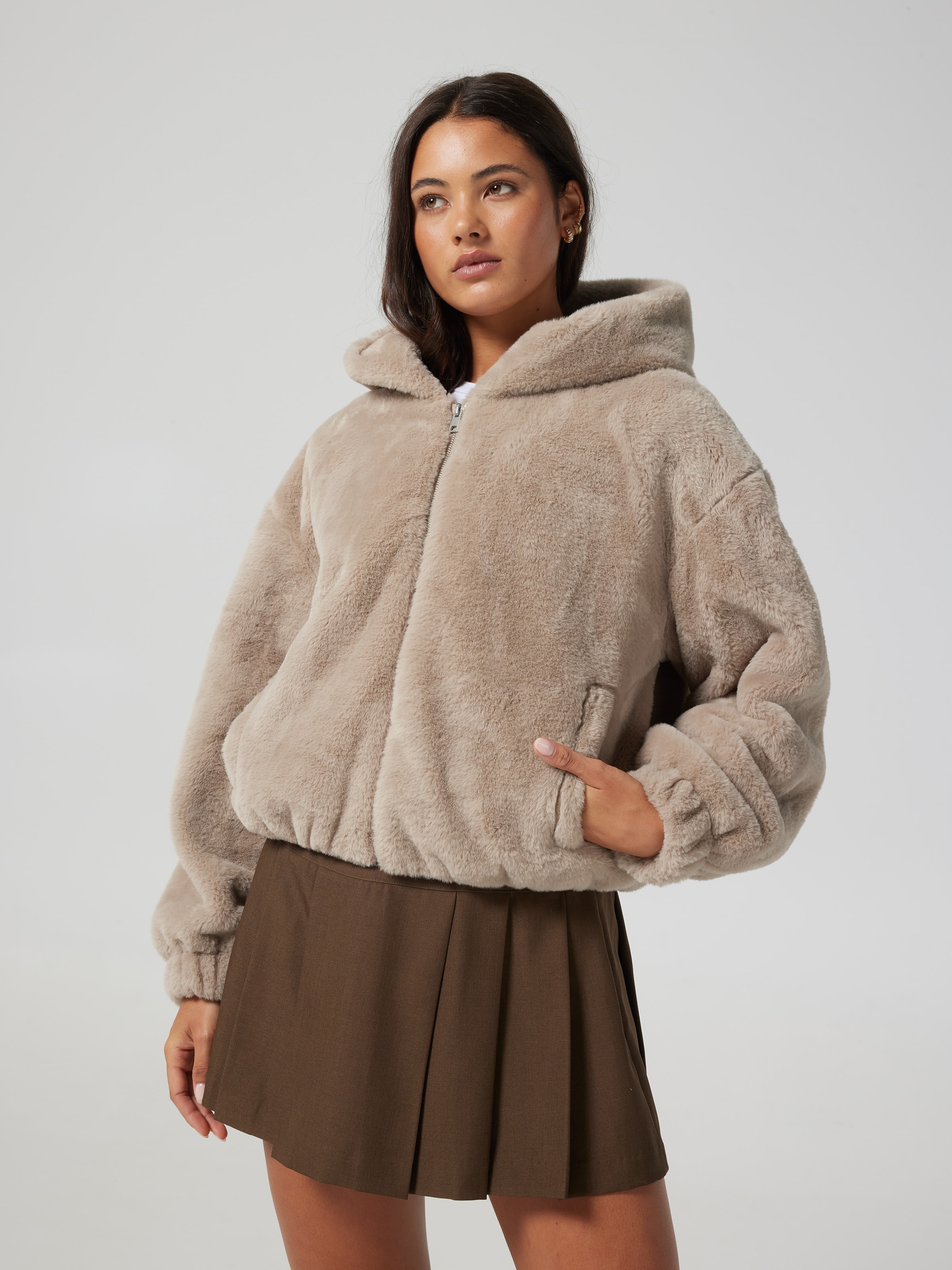 Faux Fur Hooded Jacket