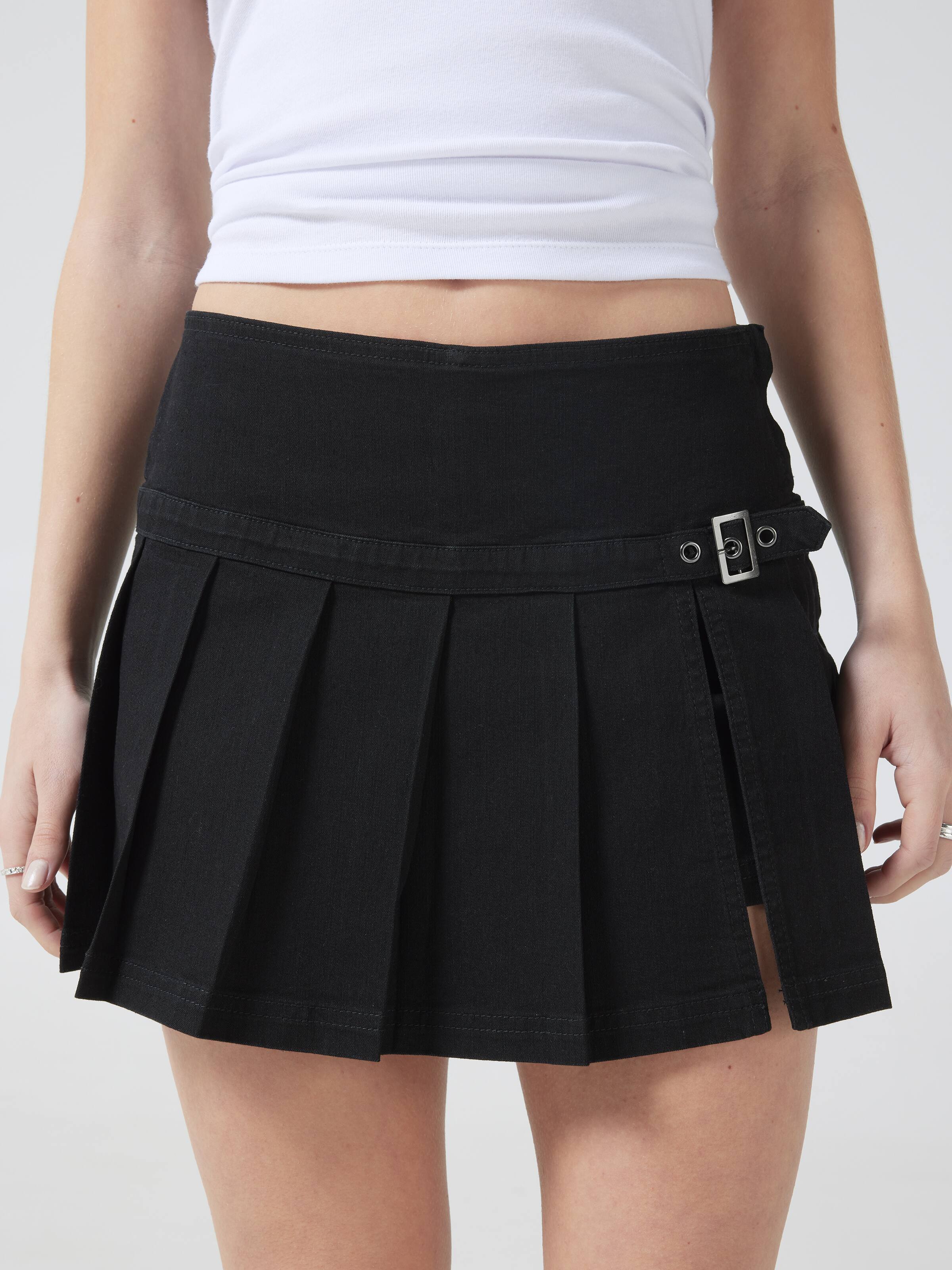 Piper Pleat Denim Skort