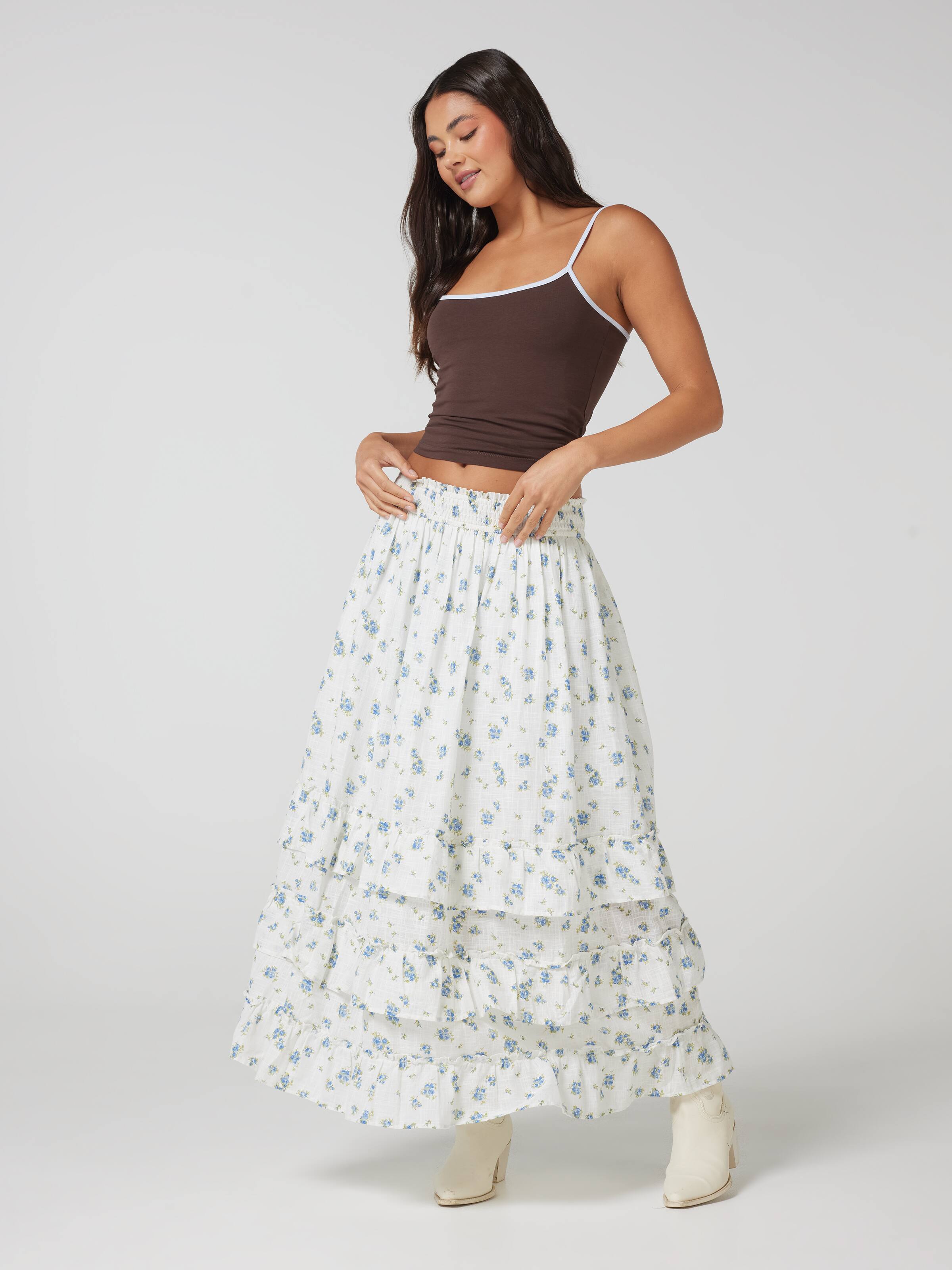 Frankie Shirred Maxi Skirt