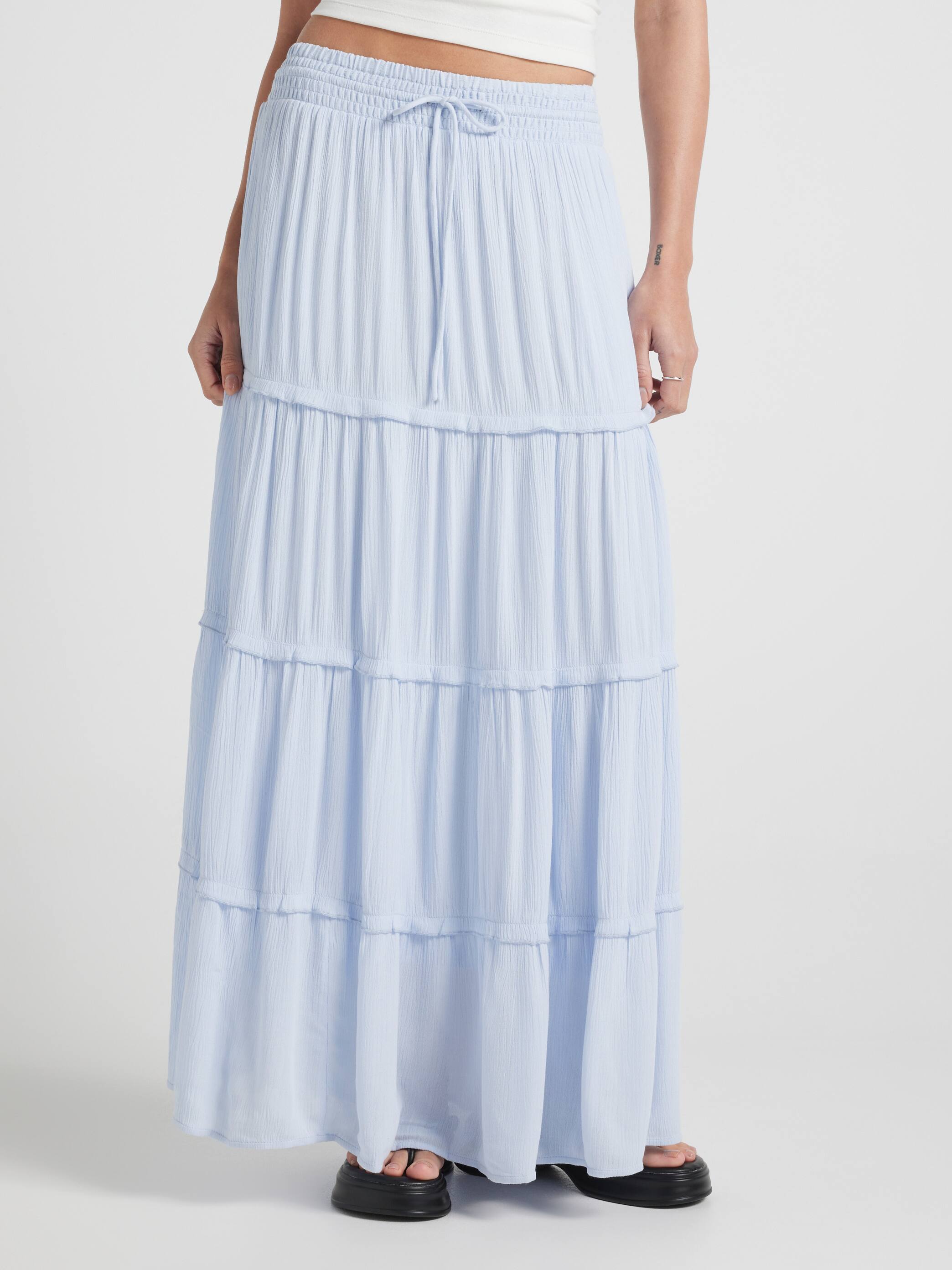 Kaia Shirred Waist Maxi Skirt