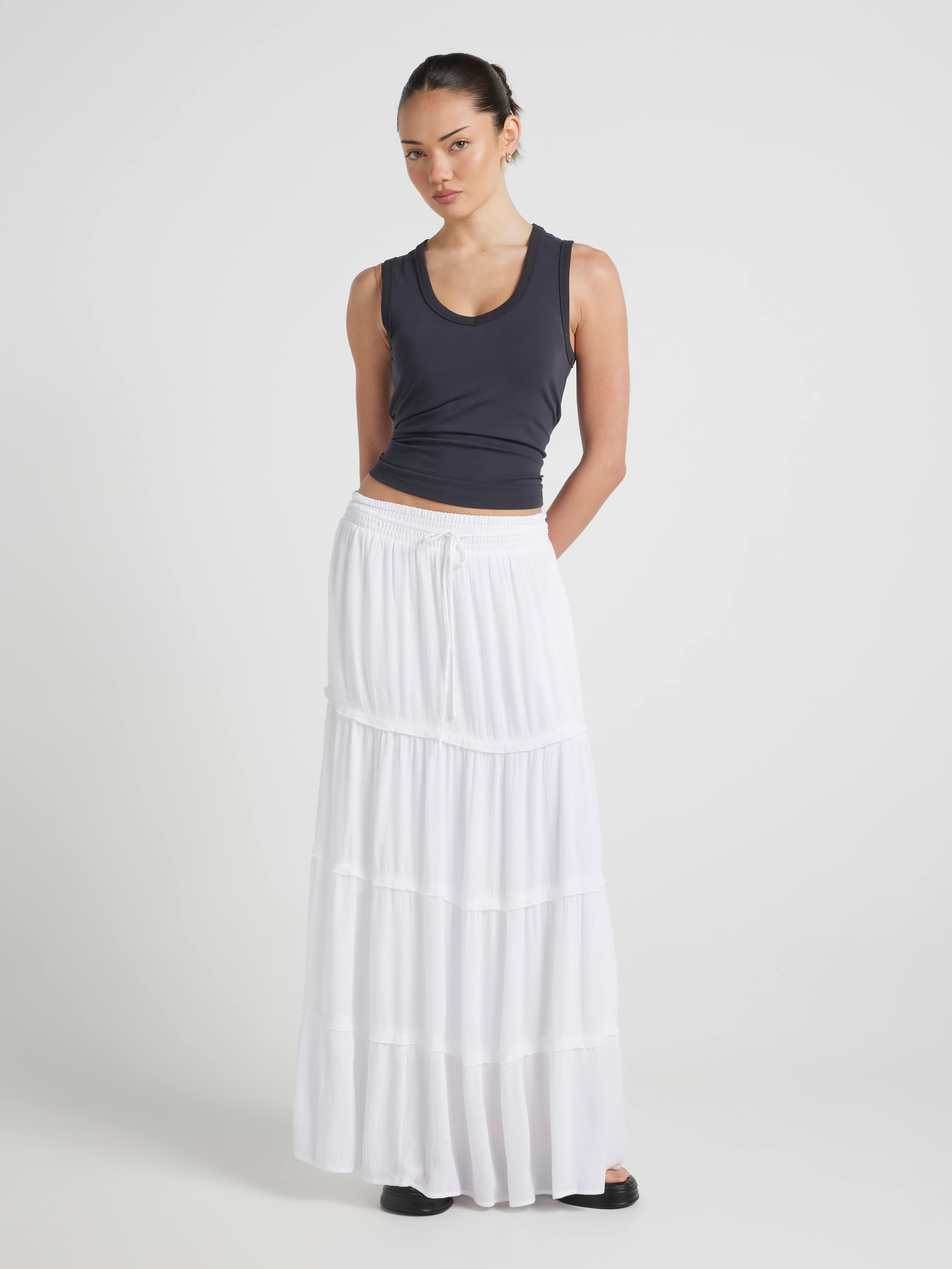 Kaia Shirred Waist Maxi Skirt