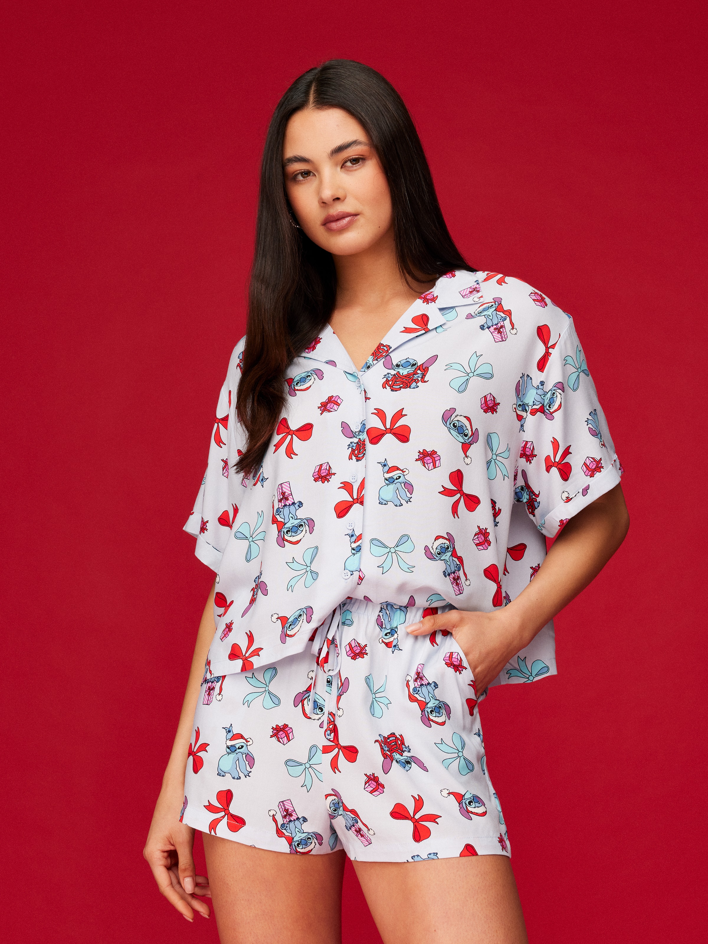 Xmas Lilo & Stitch Viscose Short