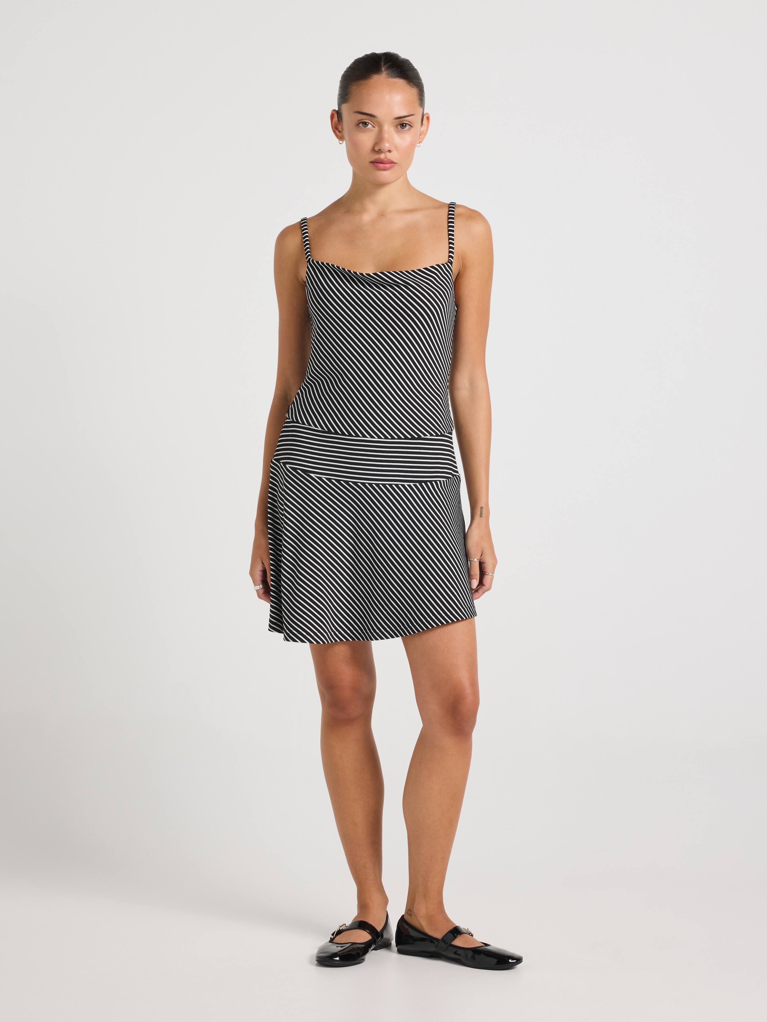 Destiny Cowl Drop Waist Mini Dress