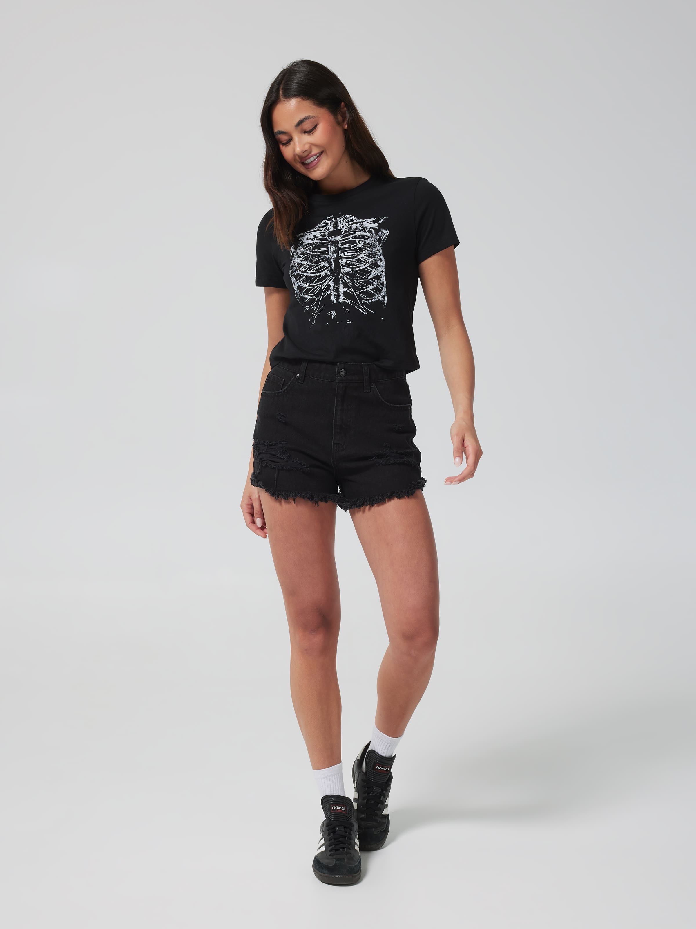 Riley High Rise Ripped Cheeky Short