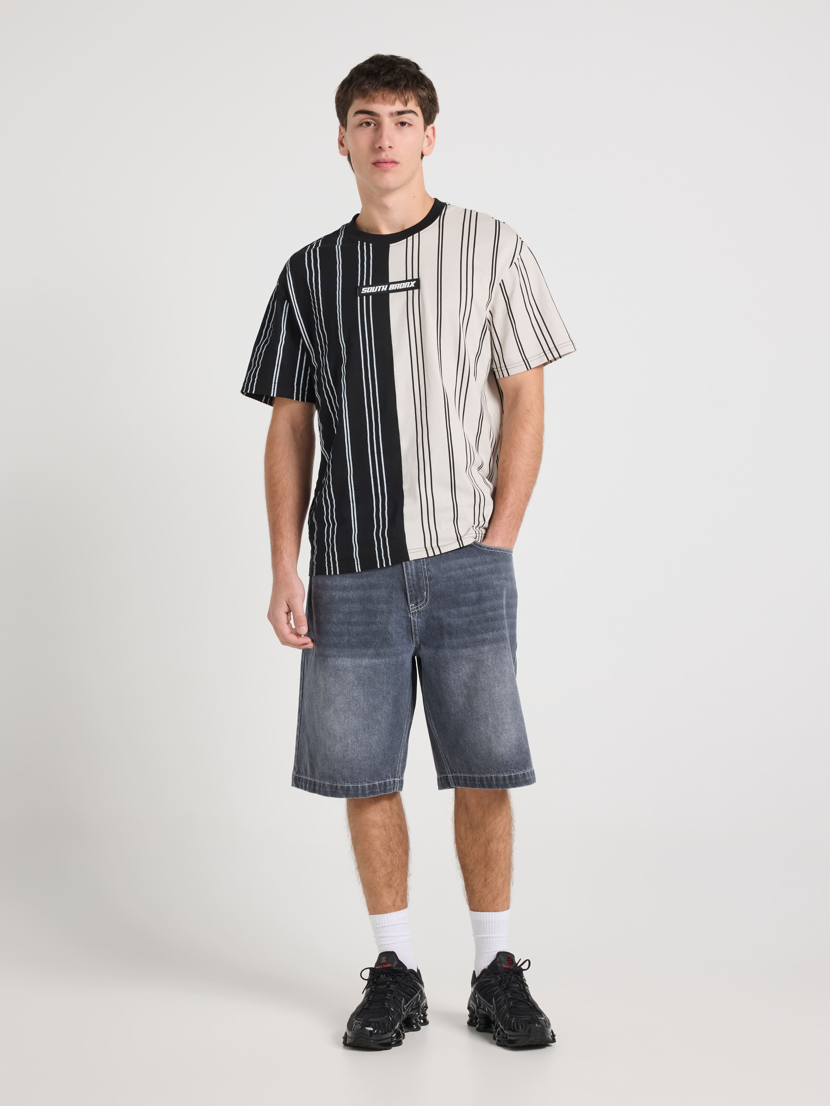 South Bronx Relaxed Splice Stripe Short Sleeve Tee