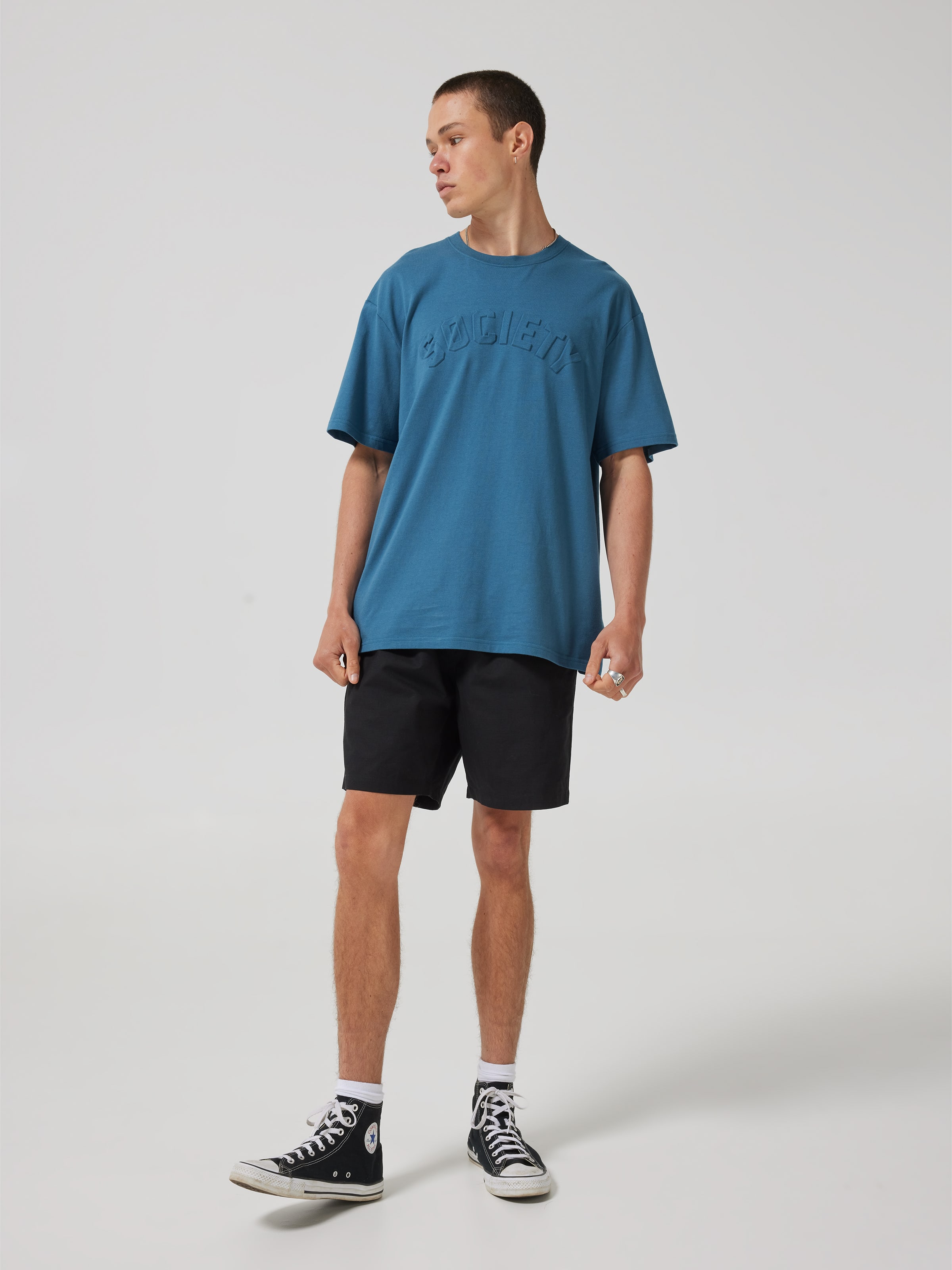 Embossed Society Short Sleeve Tee