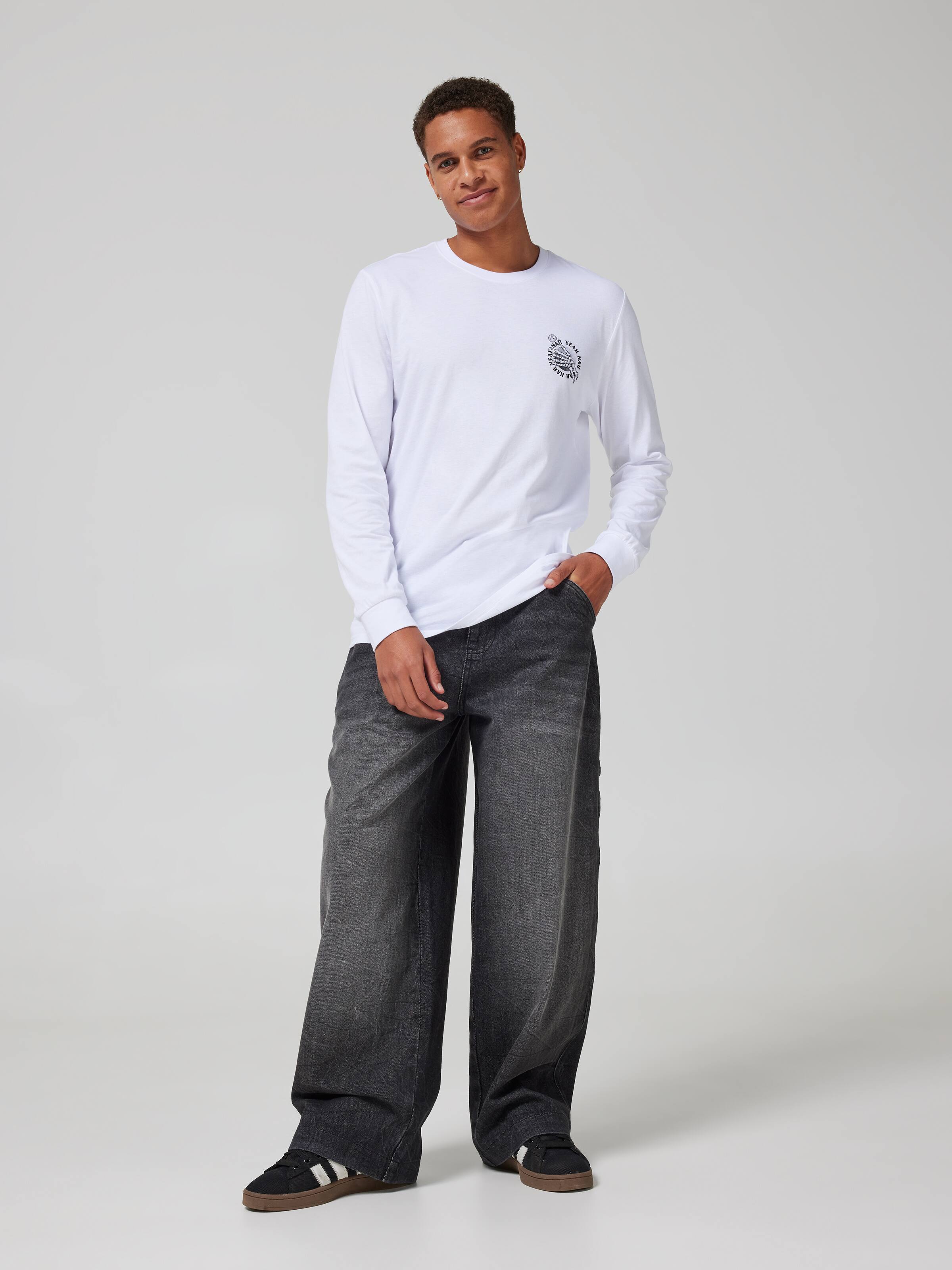White Surf Yeah Nah Long Sleeve Tee