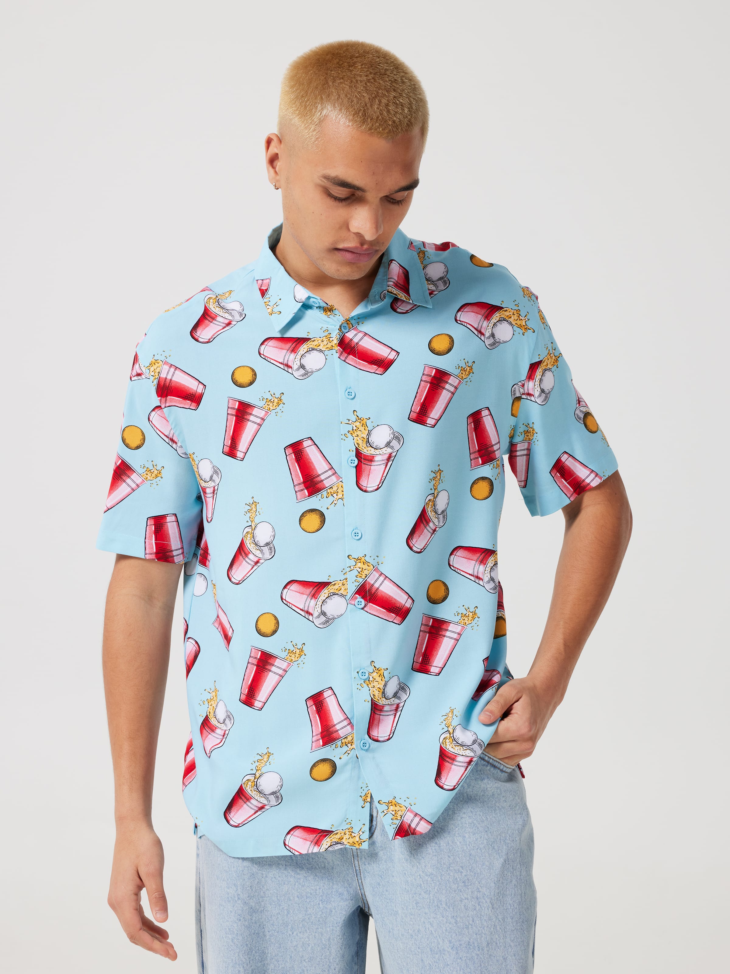 Novelty Cup Pong Resort Short Sleeve Shirt