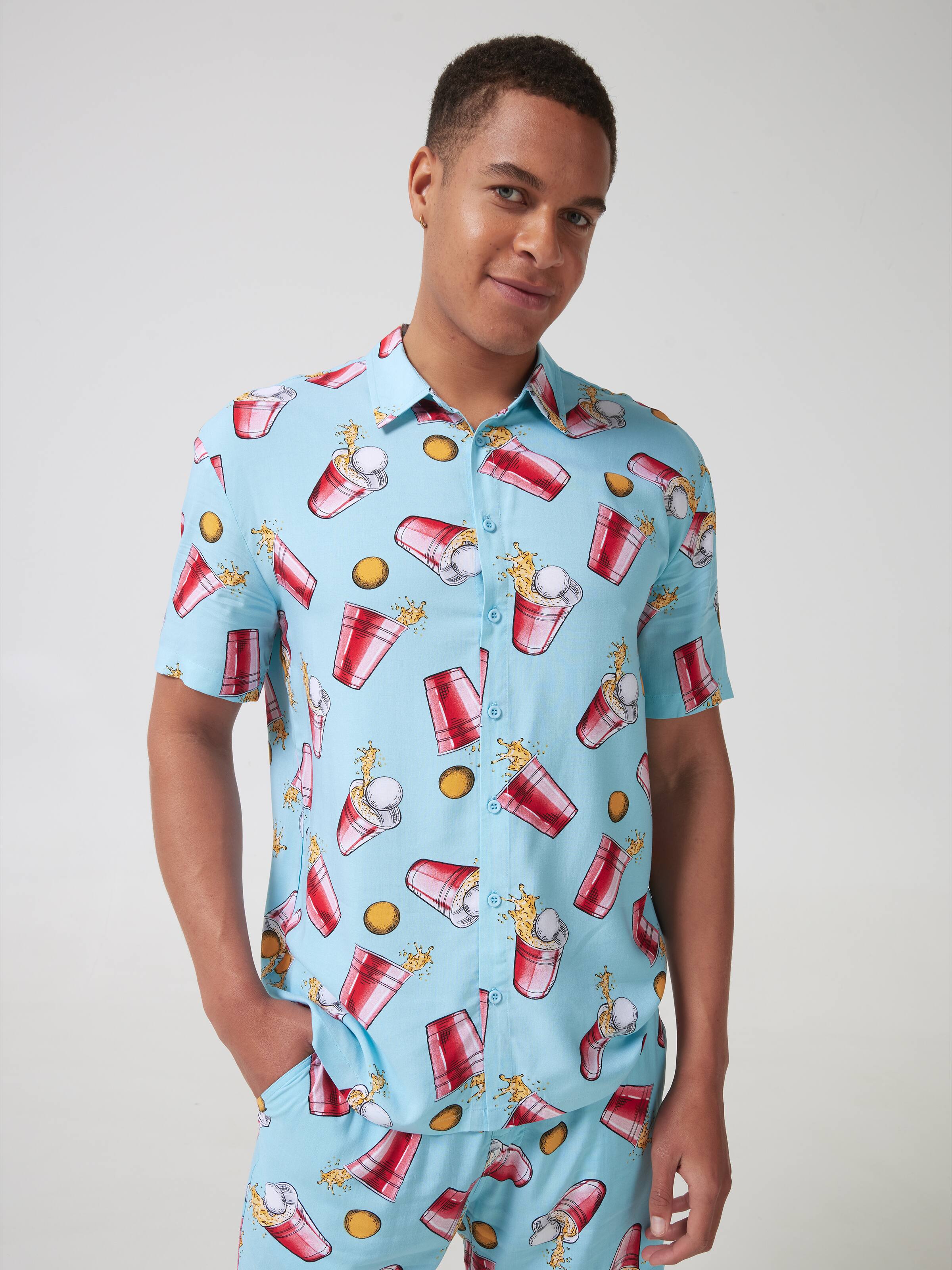 Novelty Cup Pong Resort Short Sleeve Shirt
