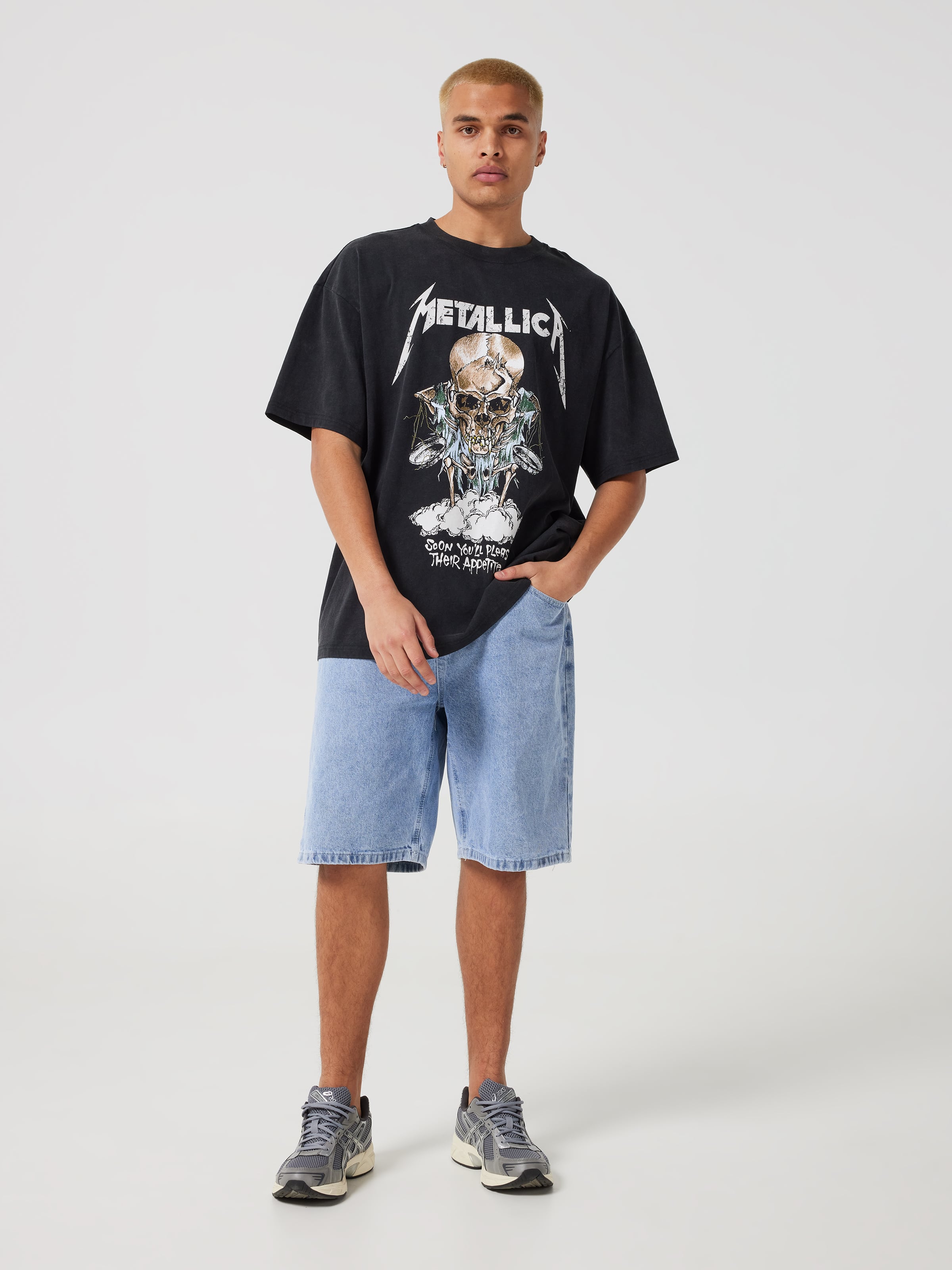 Washed Metallica Oversized Short Sleeve Tee