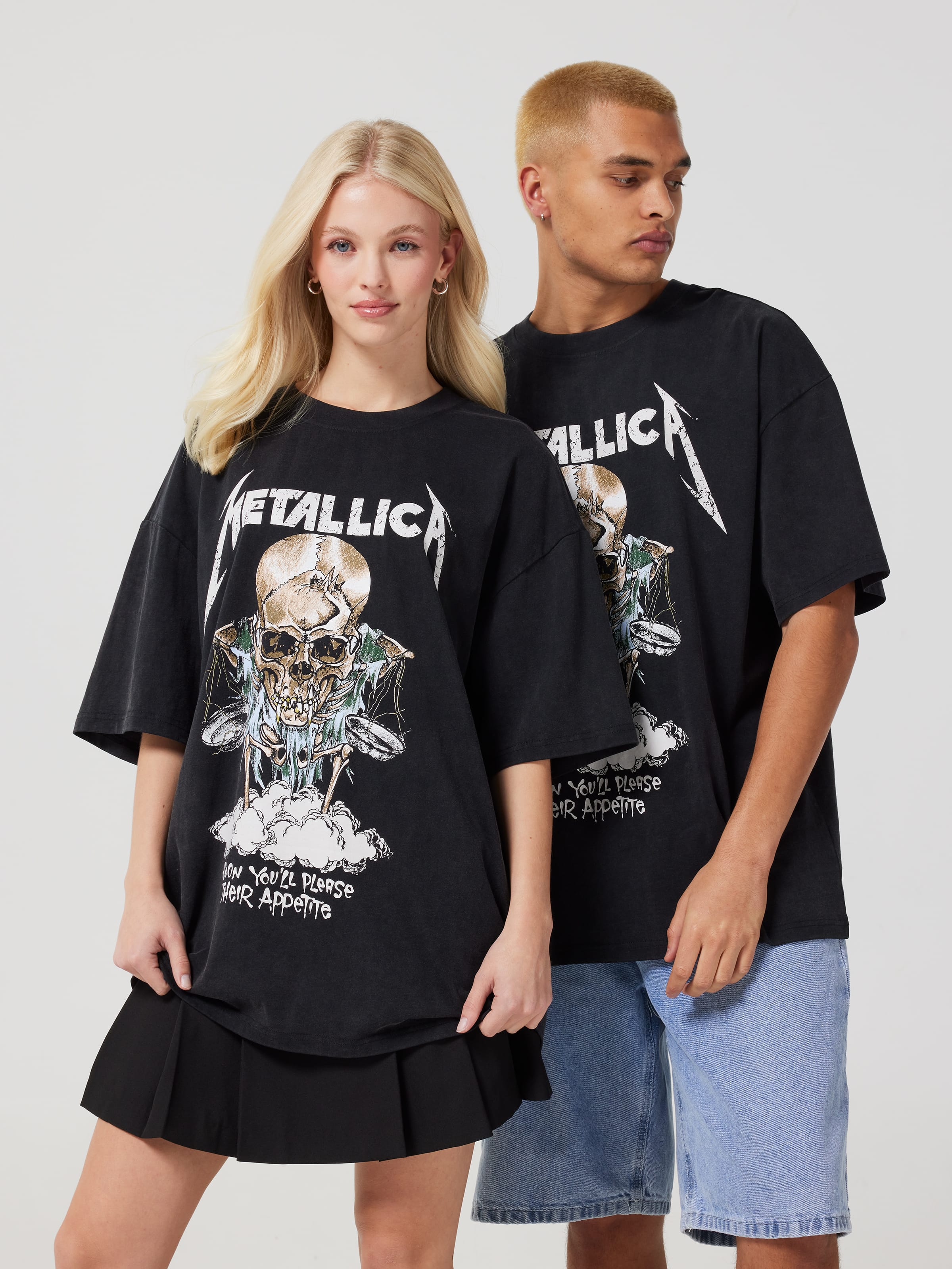 Washed Metallica Oversized Short Sleeve Tee
