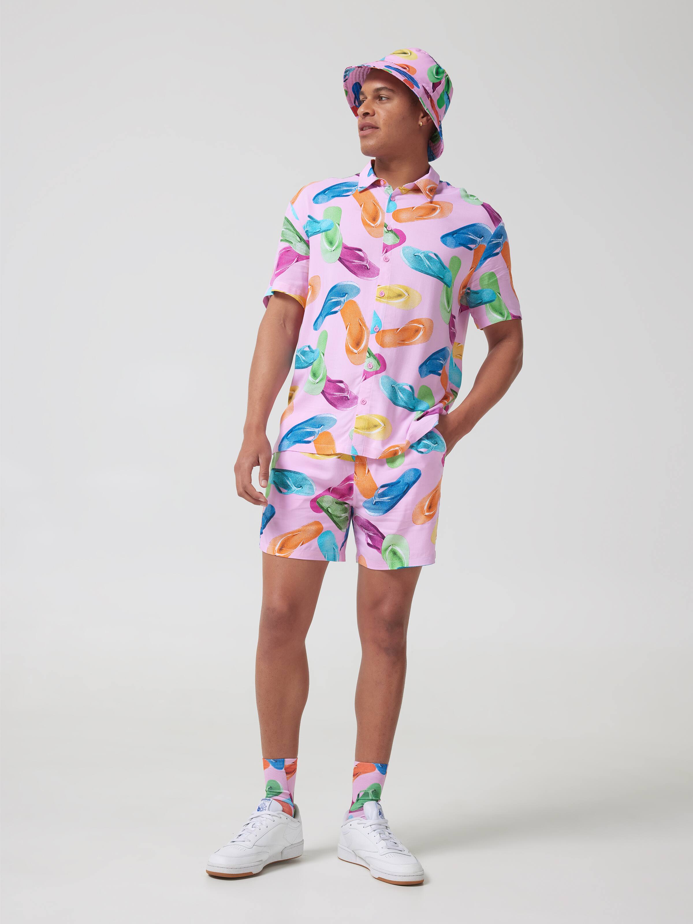 Pink Flip Flop Resort Short Sleeve Shirt