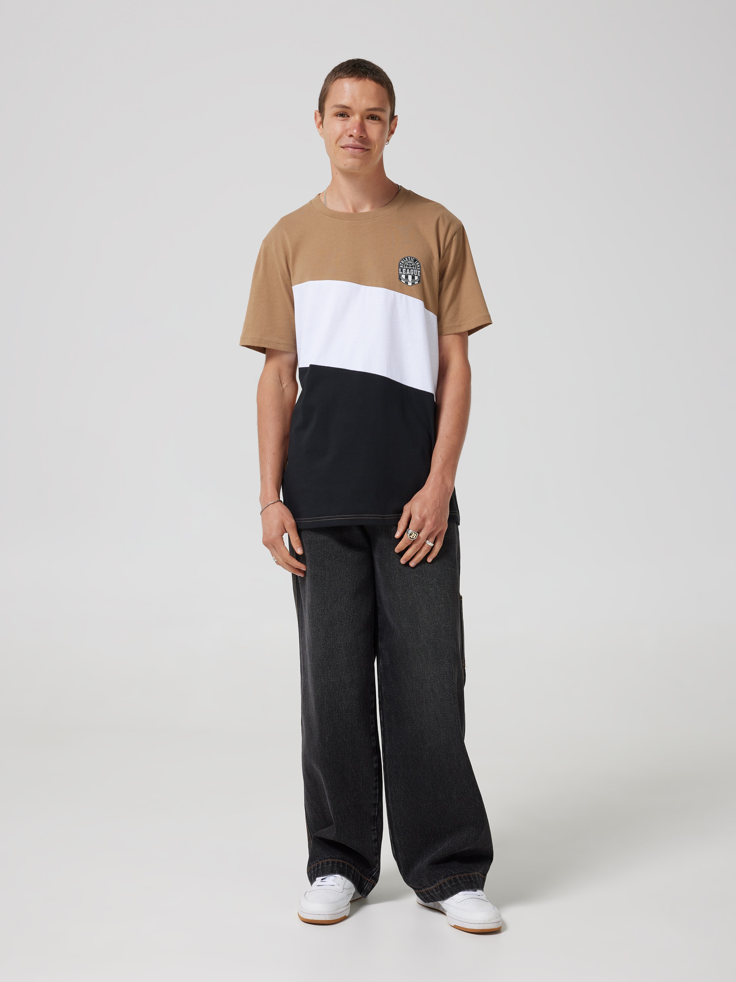Multi Splice Diagonal Short Sleeve Tee