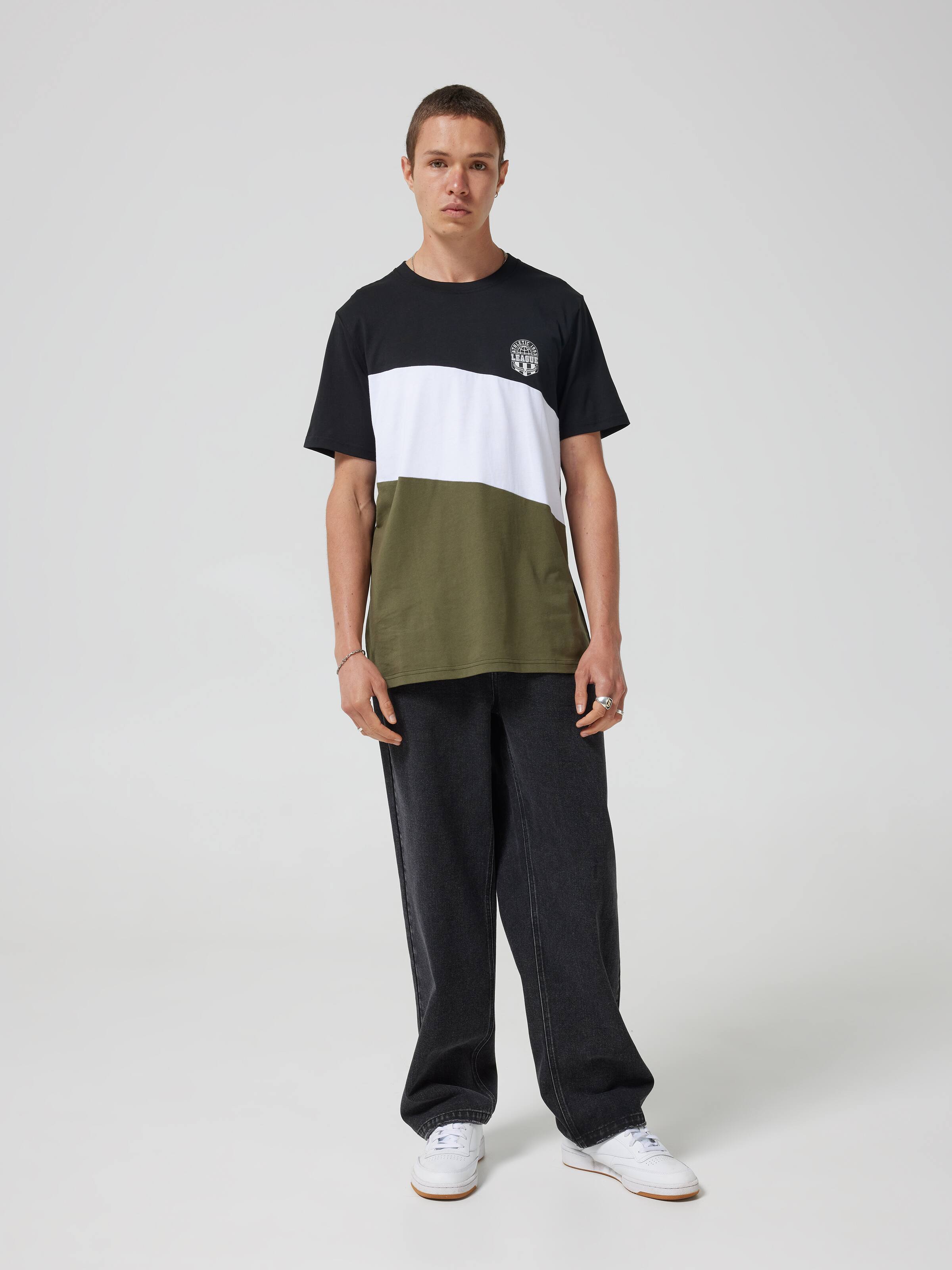 Multi Splice Diagonal Short Sleeve Tee