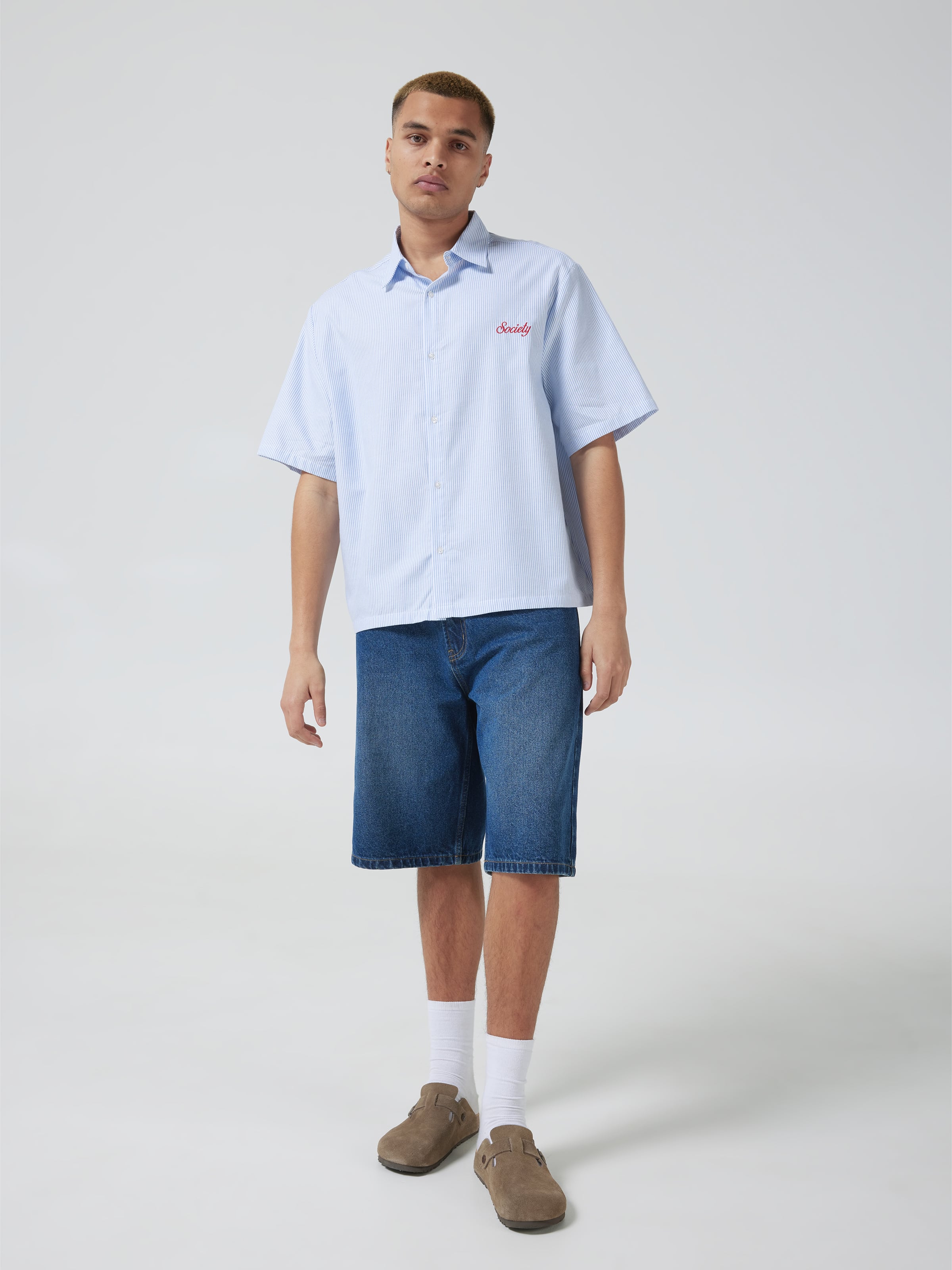 Striped Short Sleeve Skate Shirt