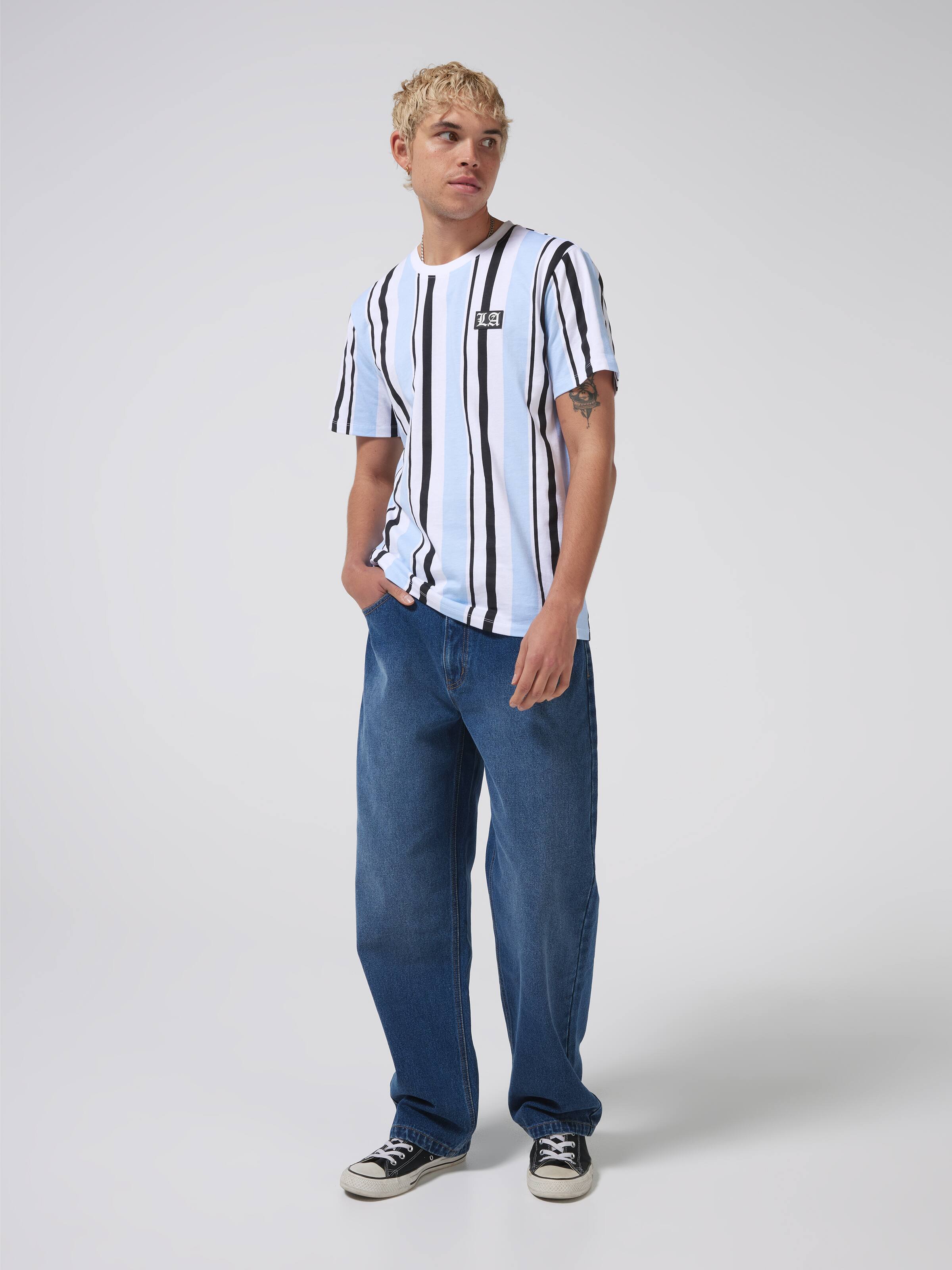 Vertical Stripe La Shortsleeve Tee