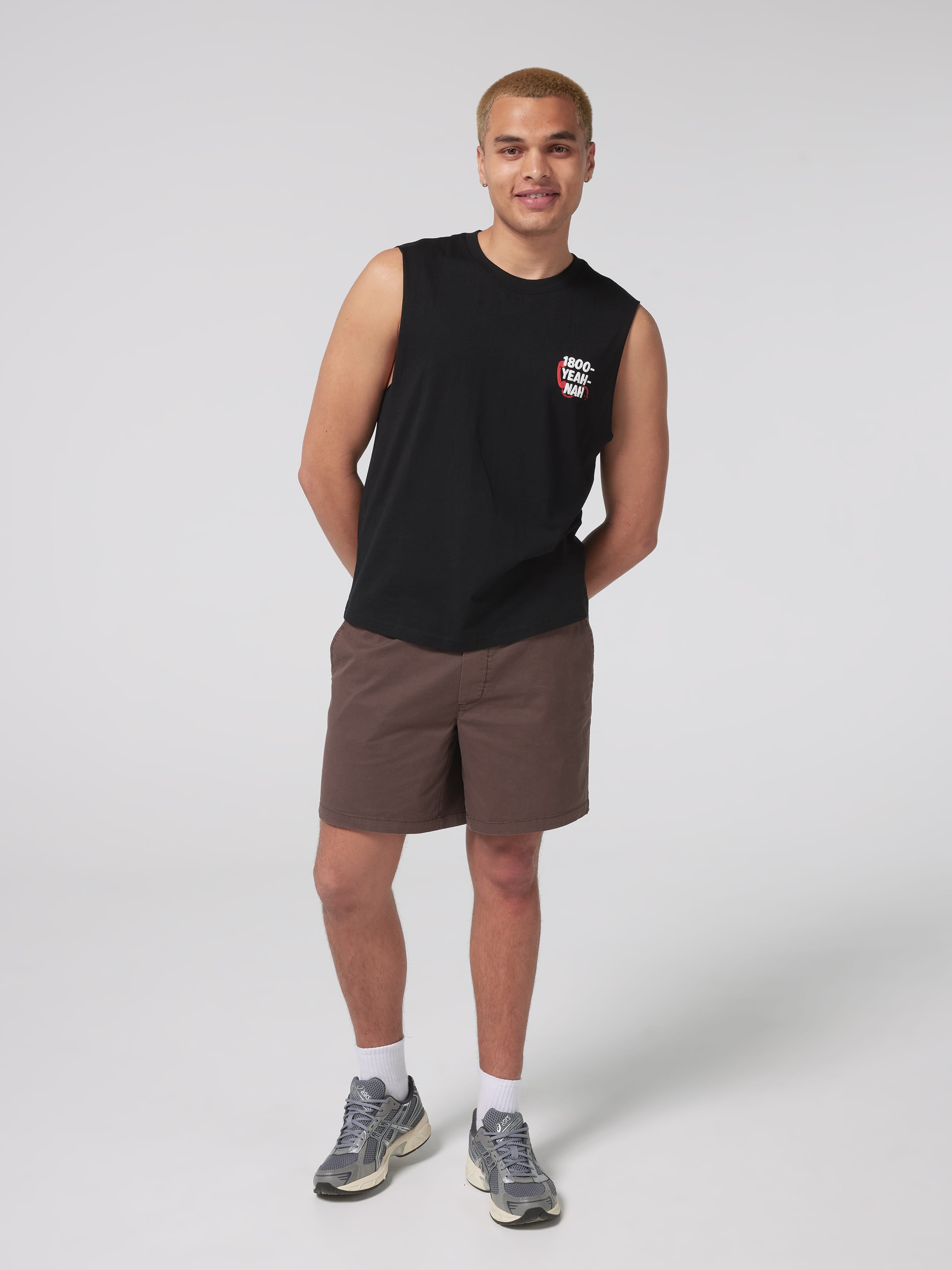 Slogan 1800 Yeah Nah Muscle Tee