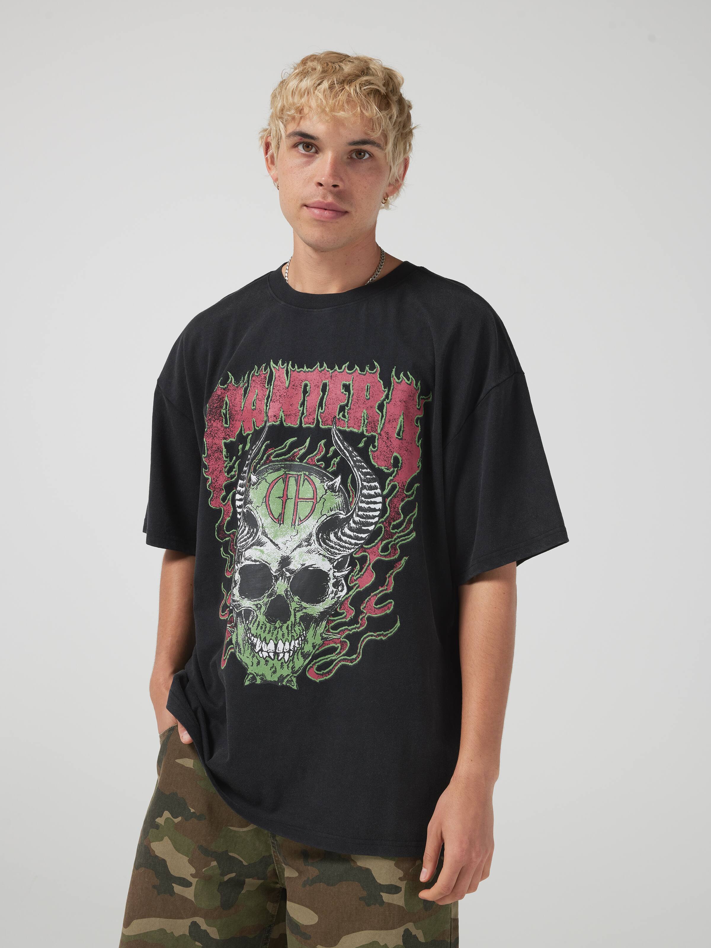 Acid Wash Pantera Oversized Tee