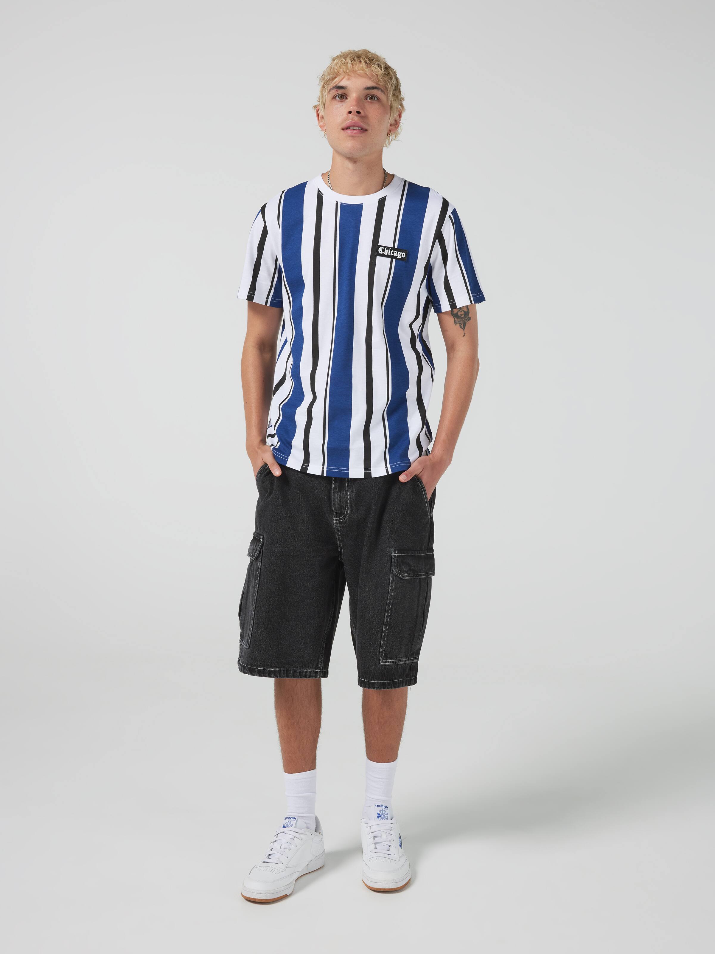 Vertical Stripe Chicago Short Sleeve Tee