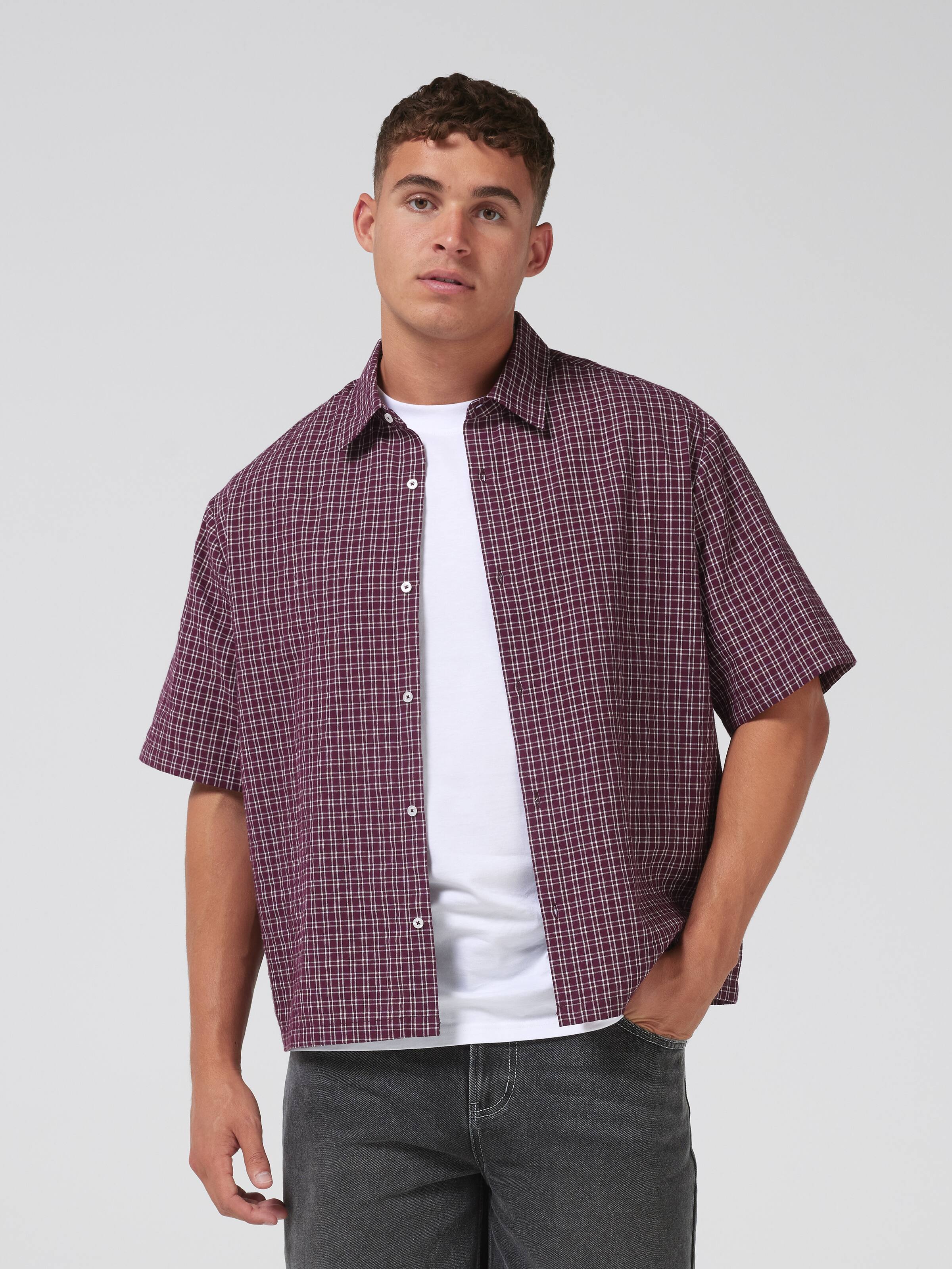 Checkered Seersucker Skate Shirt