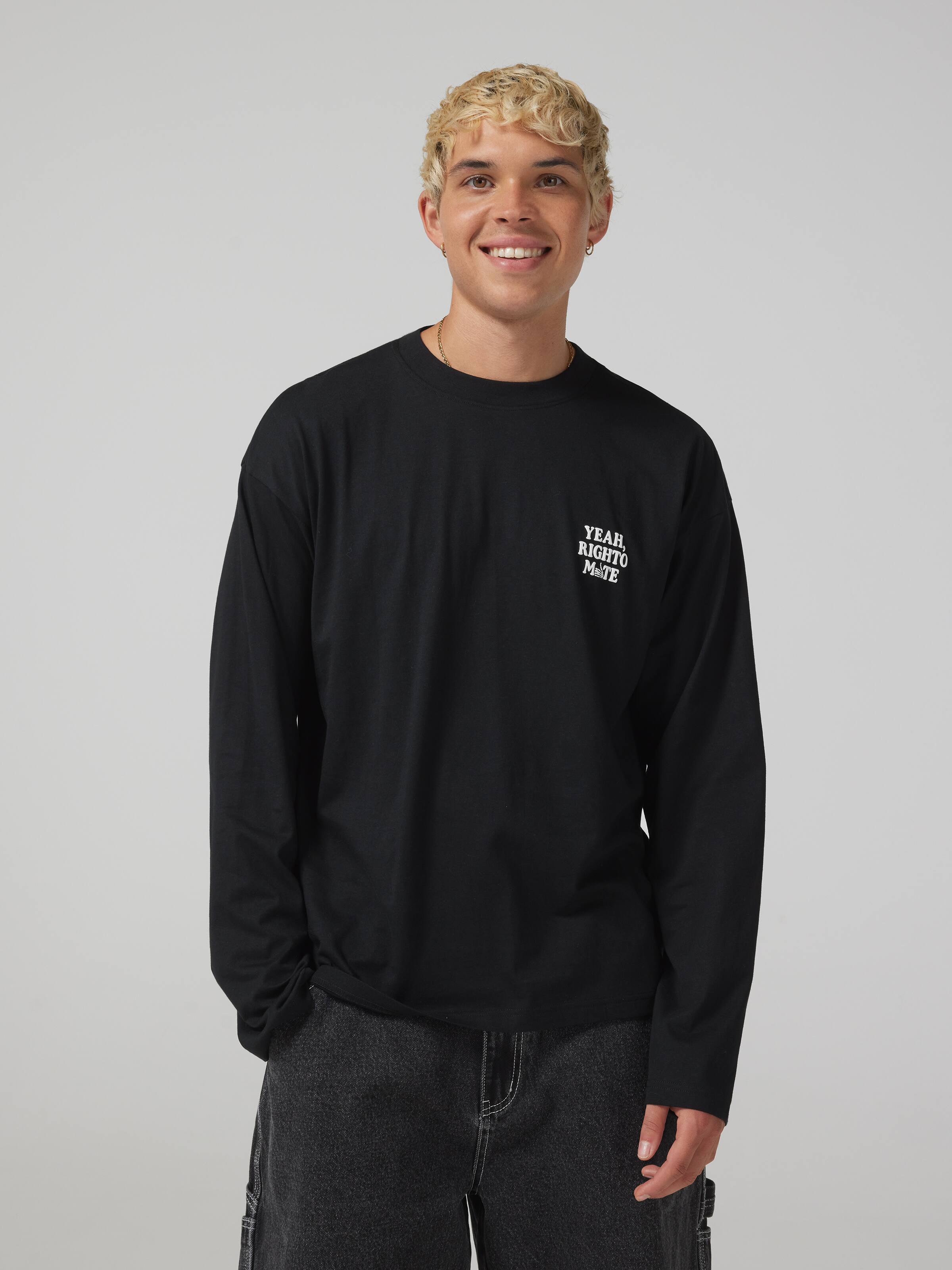 Slogan Righto Mate Long Sleeve Tee