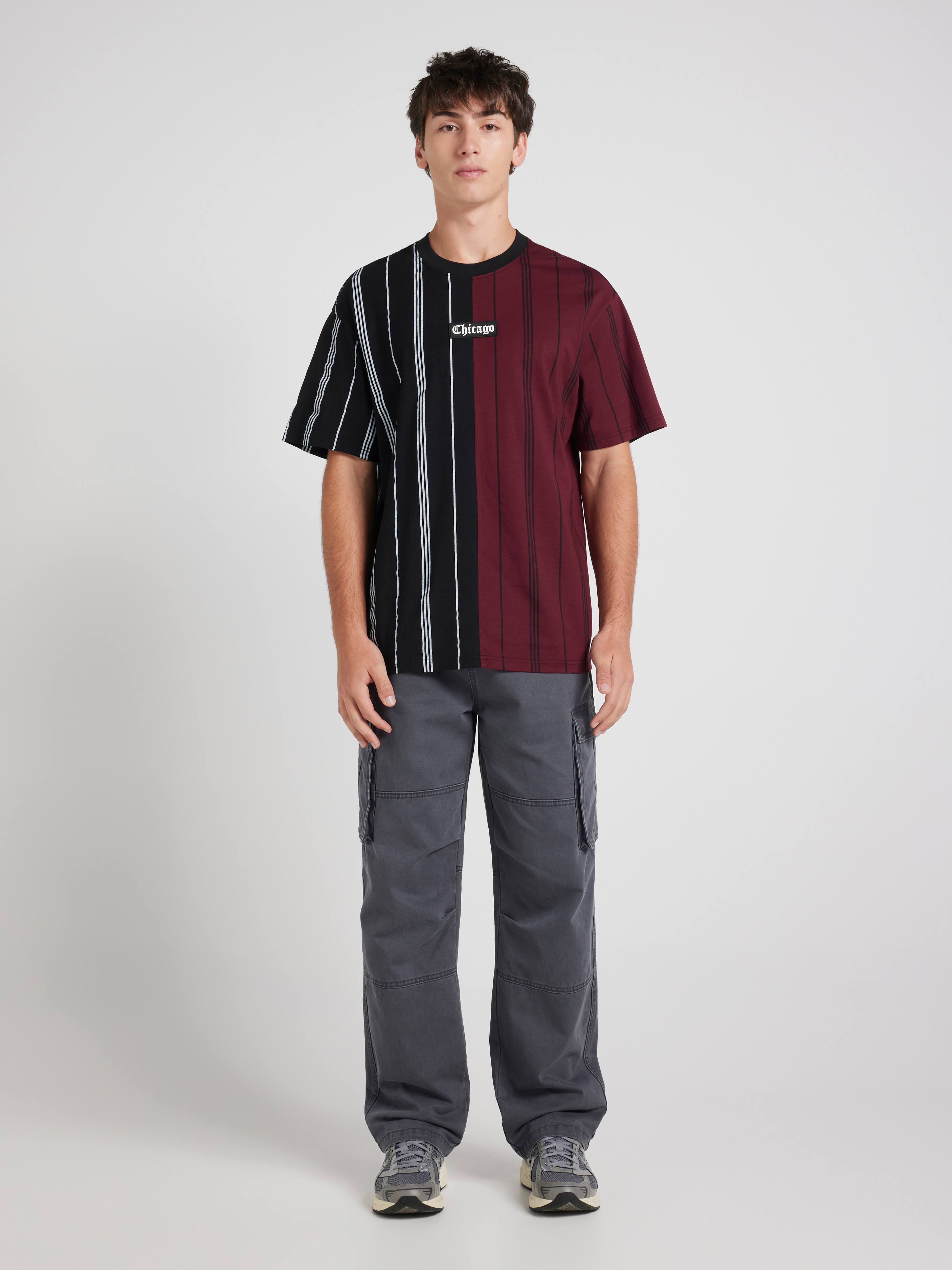 Splice Stripe Relaxed Short Sleeve Tee